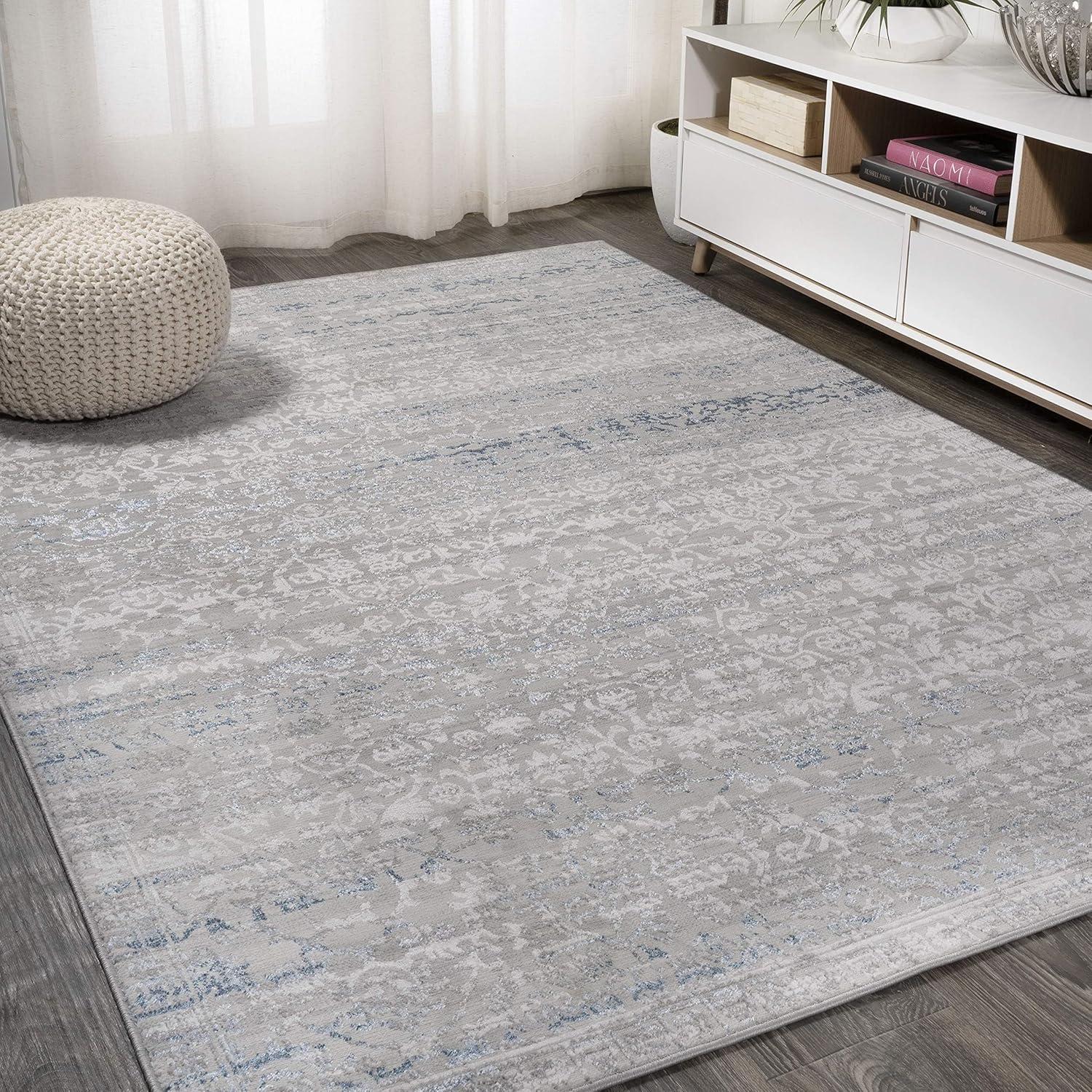 3'x5' Tidal Modern Strie' Area Rug, Gray/Blue - JONATHAN Y