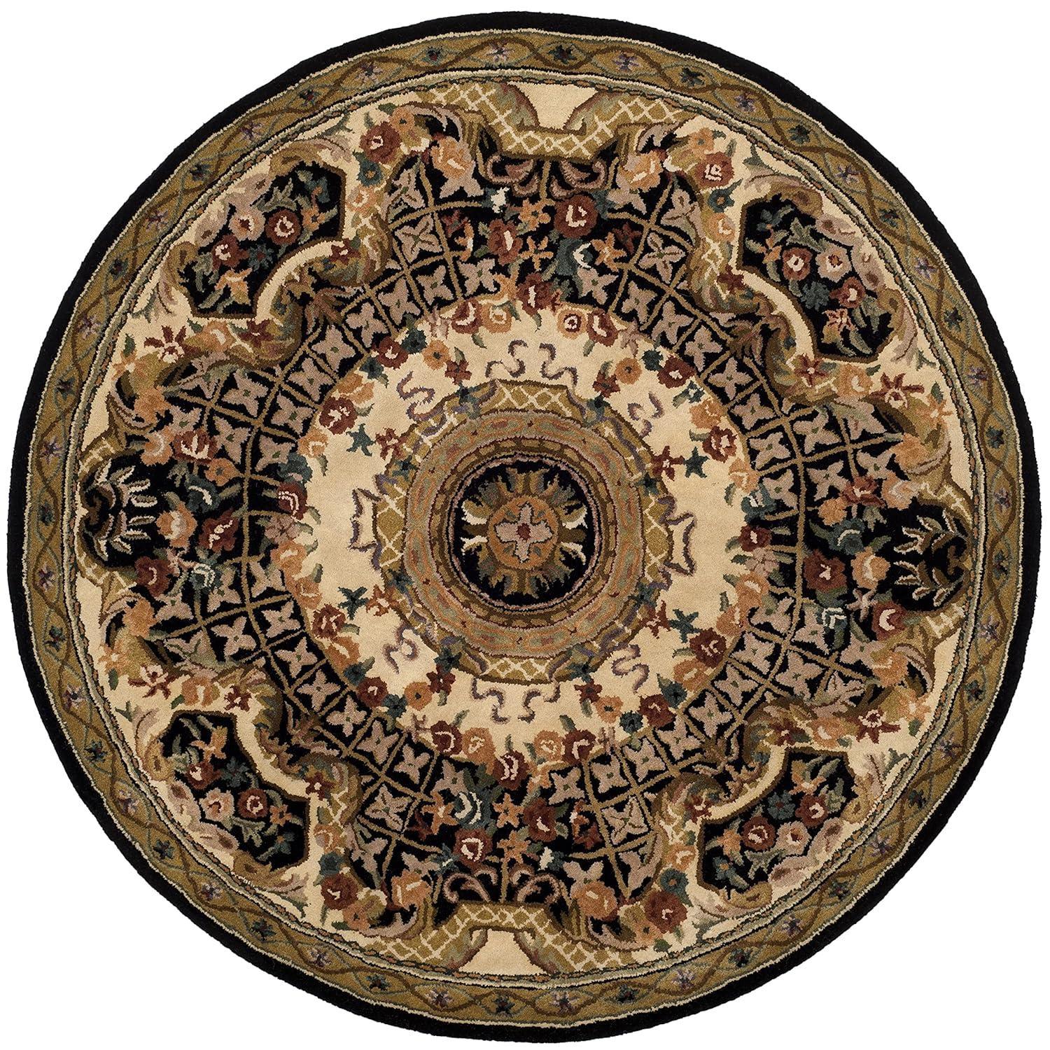 Classic CL304 Hand Tufted Area Rug - Black/Gold - 3'6" round - Safavieh.