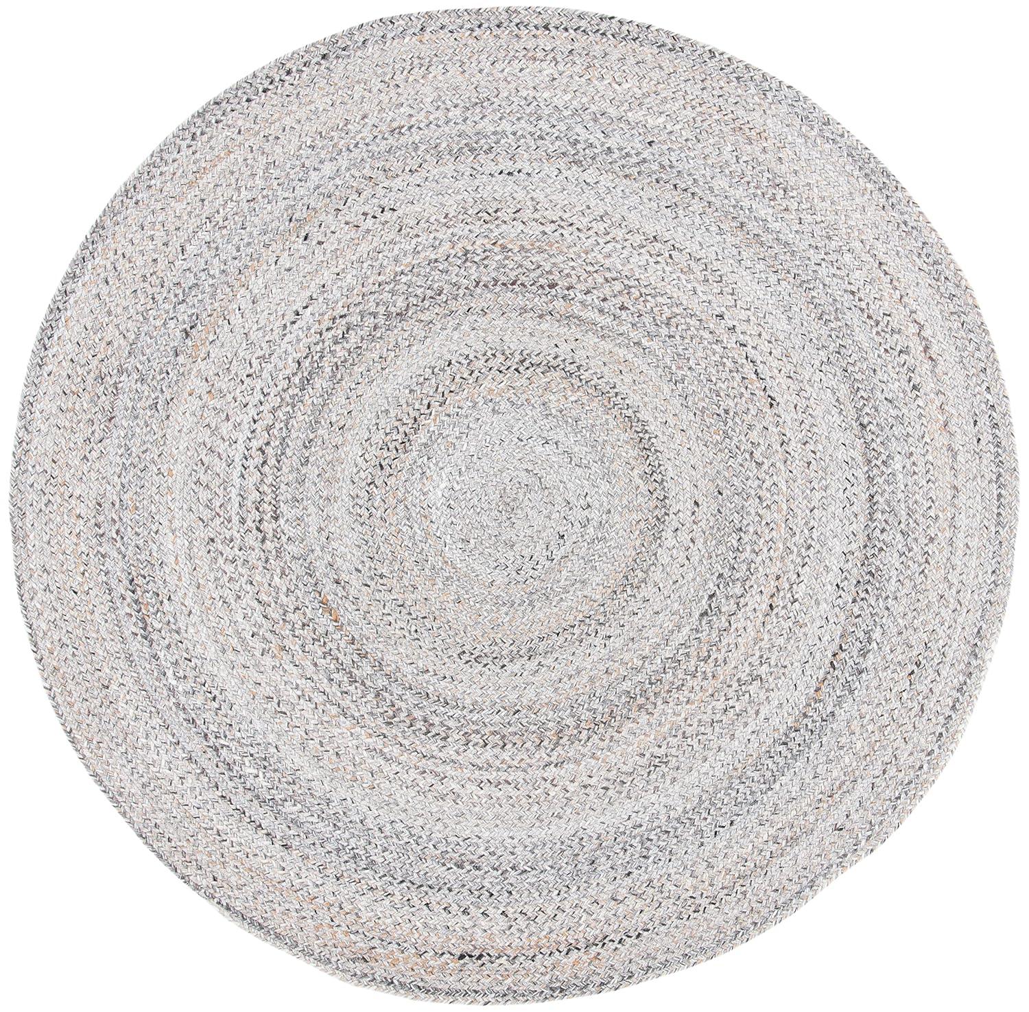 Braided BRD851 Hand Braided Area Rug - Grey - 7' round - Safavieh.