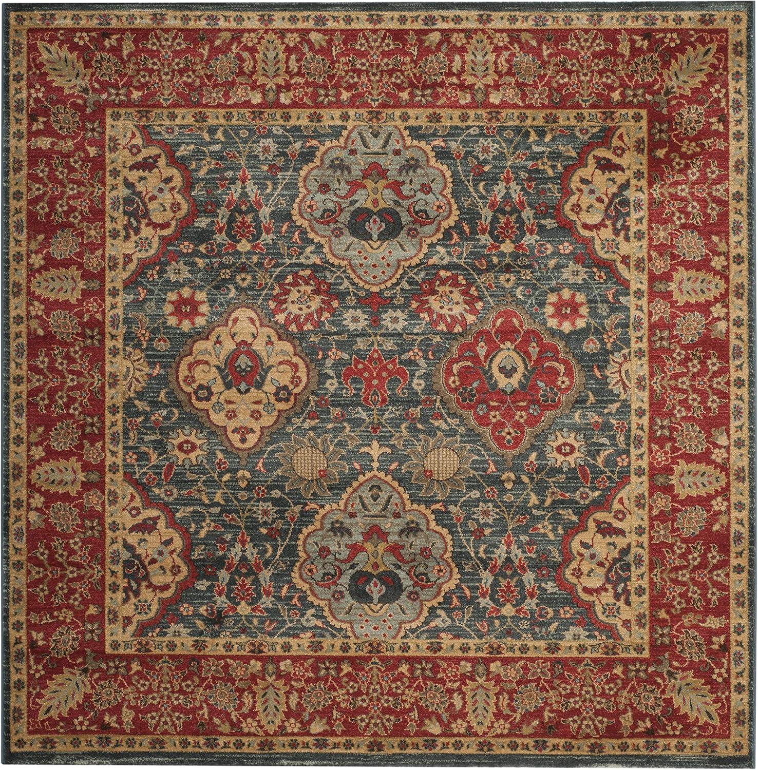 Mahal MAH655 Power Loomed Indoor Area Rug - Navy/Red - 6'7"x6'7" - Safavieh.