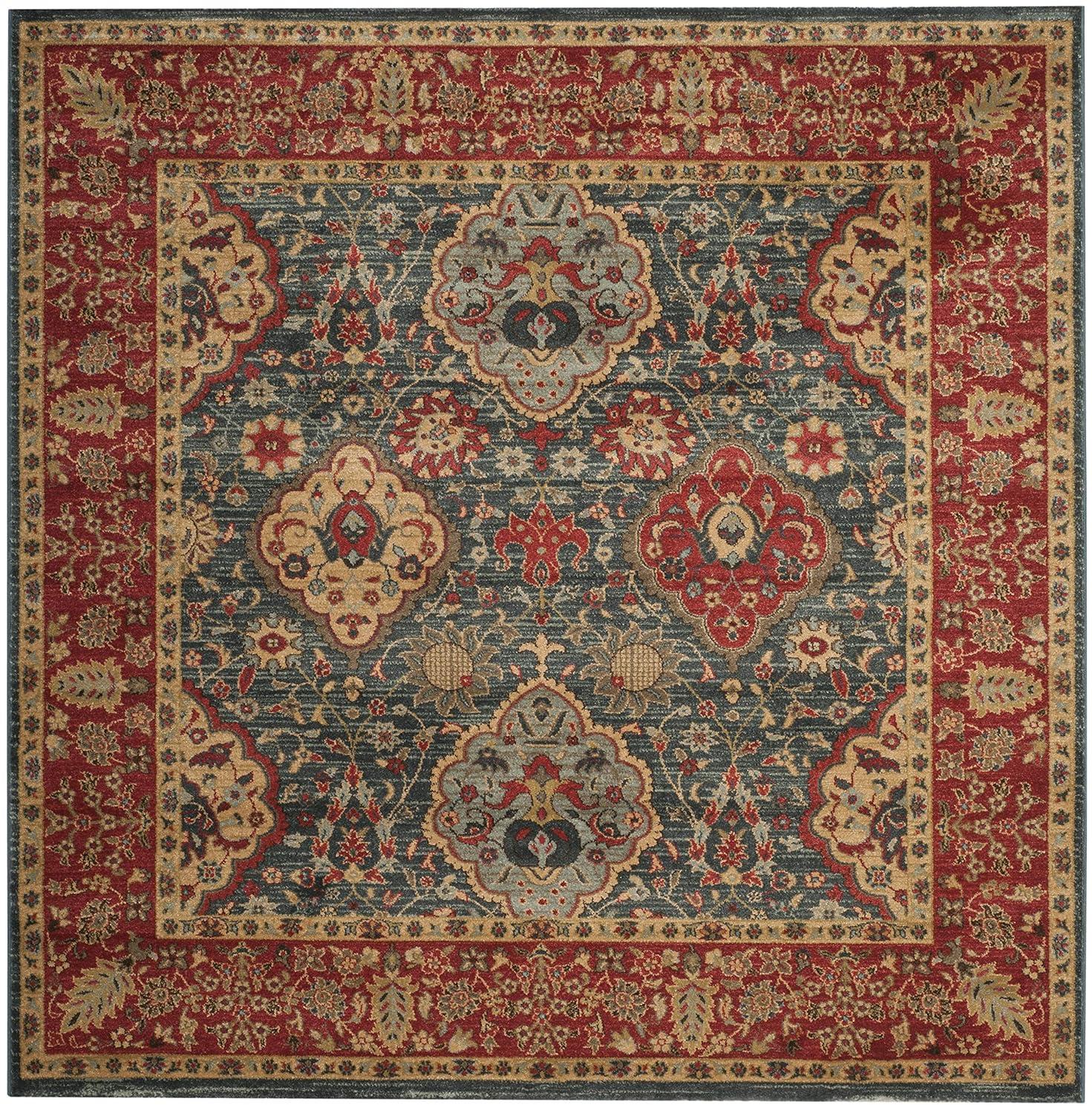 Mahal MAH655 Power Loomed Indoor Area Rug - Navy/Red - 6'7"x6'7" - Safavieh.