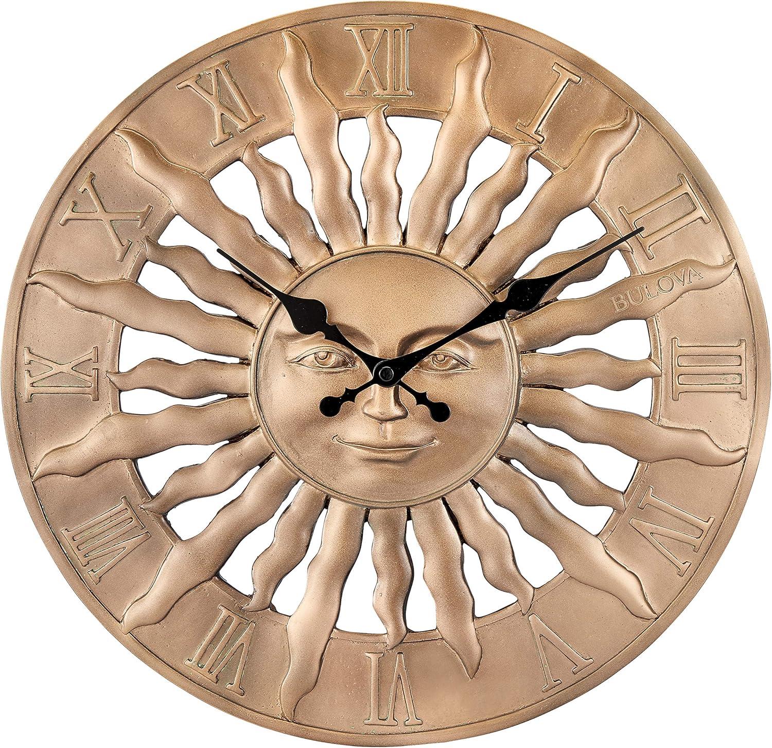 Indoor Outdoor 3-Dimensional Raised Design 14.3 in. Wall Clock with Resin Case