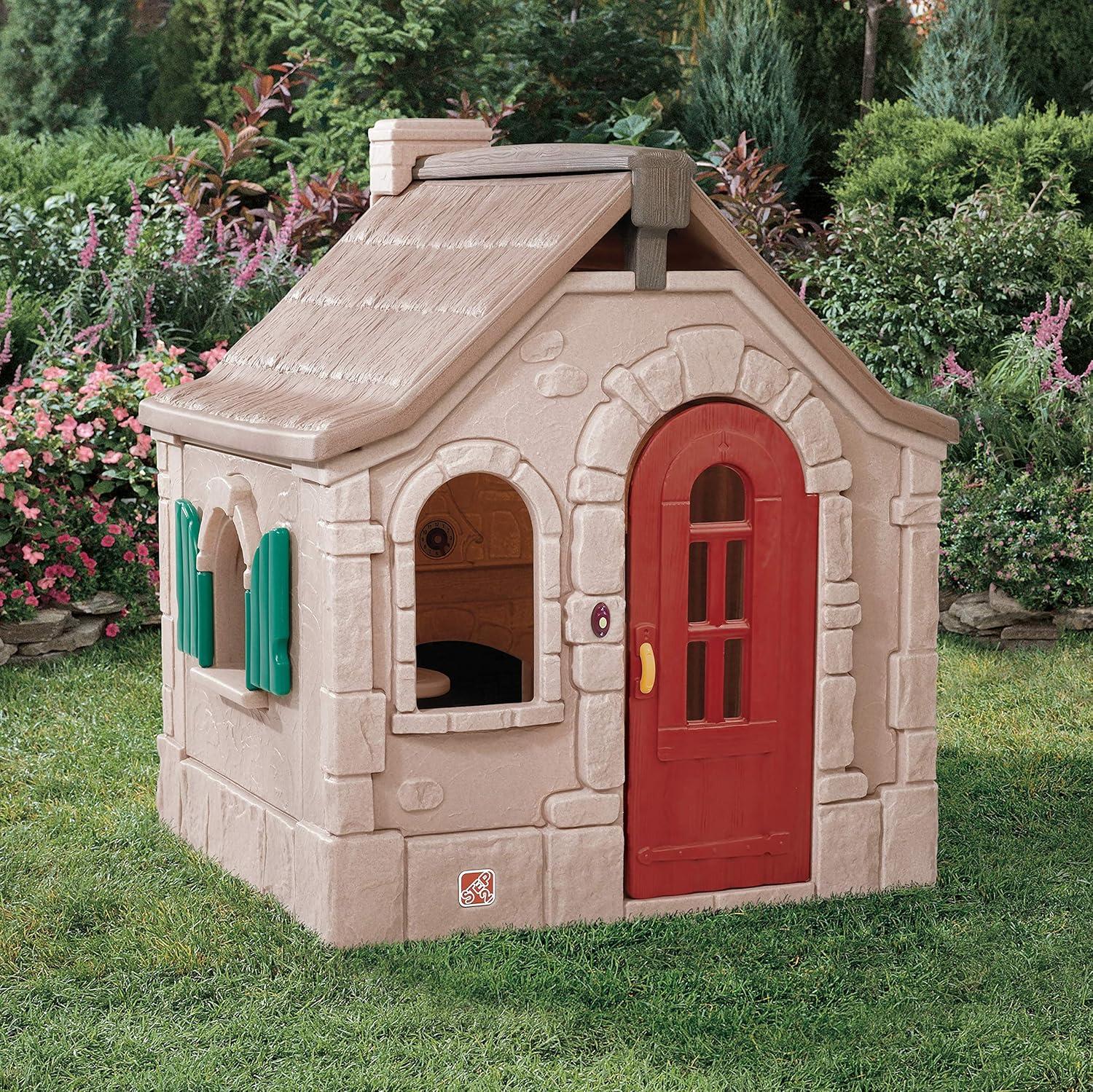 Step2 Naturally Playful Storybook Brown Cottage Playhouse Plastic Kids Outdoor Toy