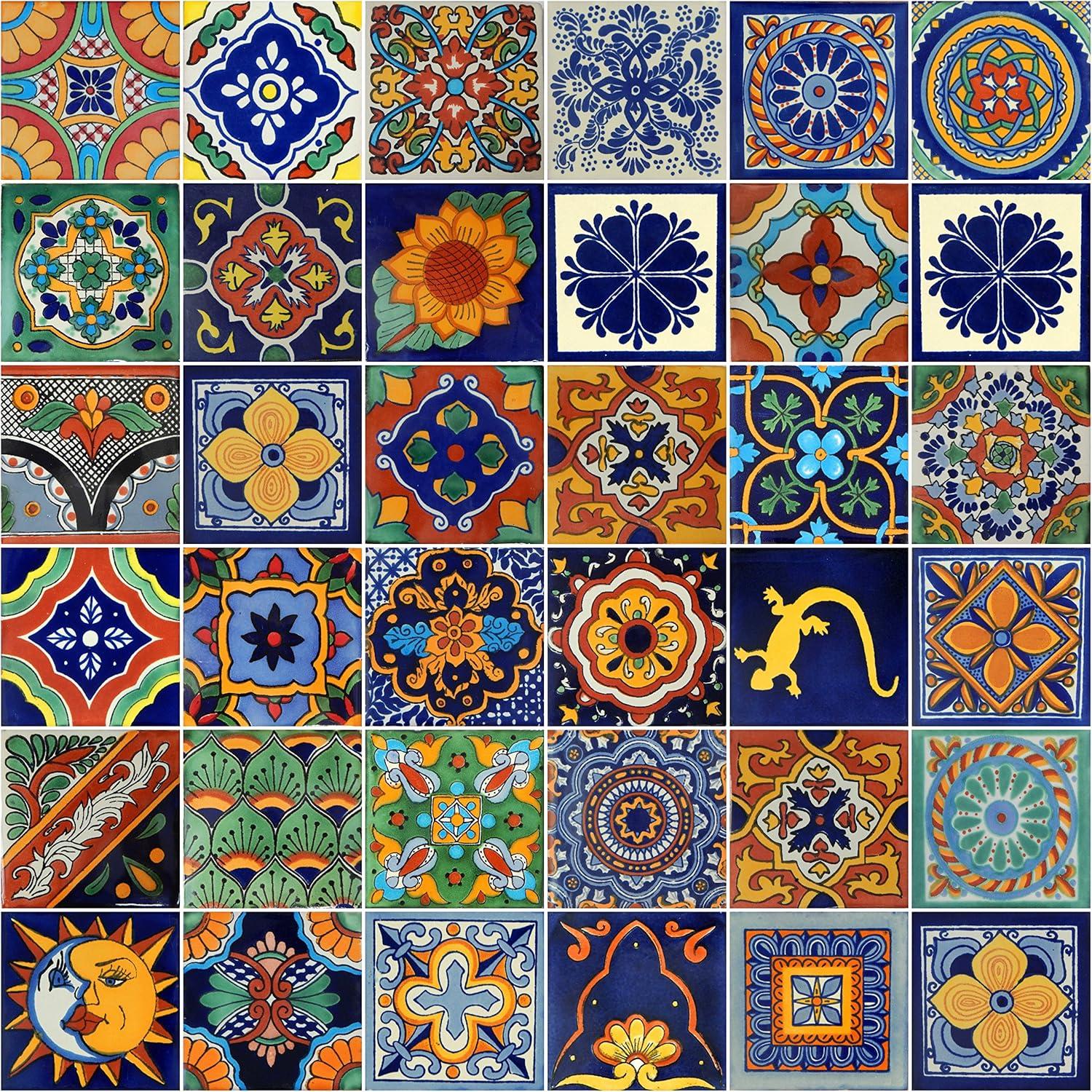 Handpainted Multicolor Ceramic Wall Tiles for Kitchen and Bathroom