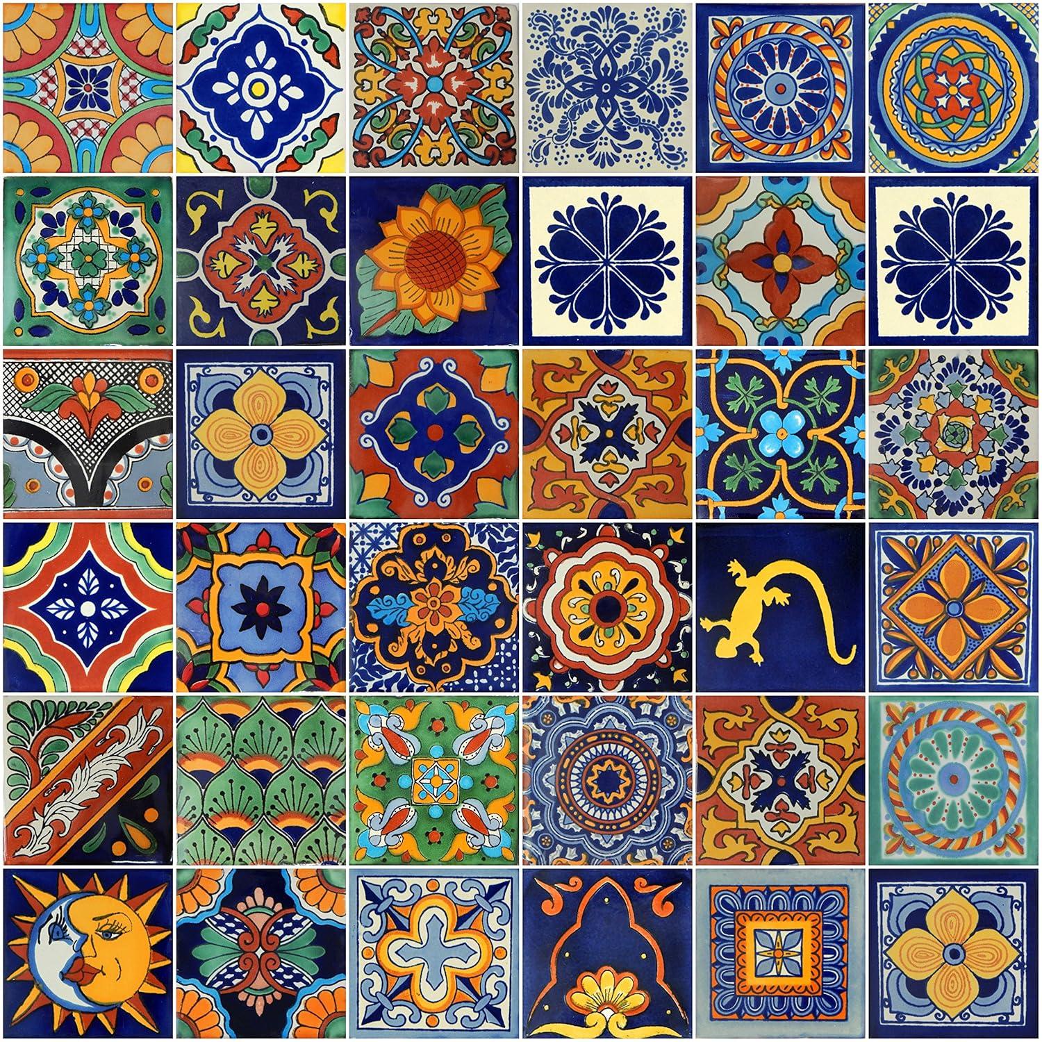 Handpainted Multicolor Ceramic Wall Tiles for Kitchen and Bathroom