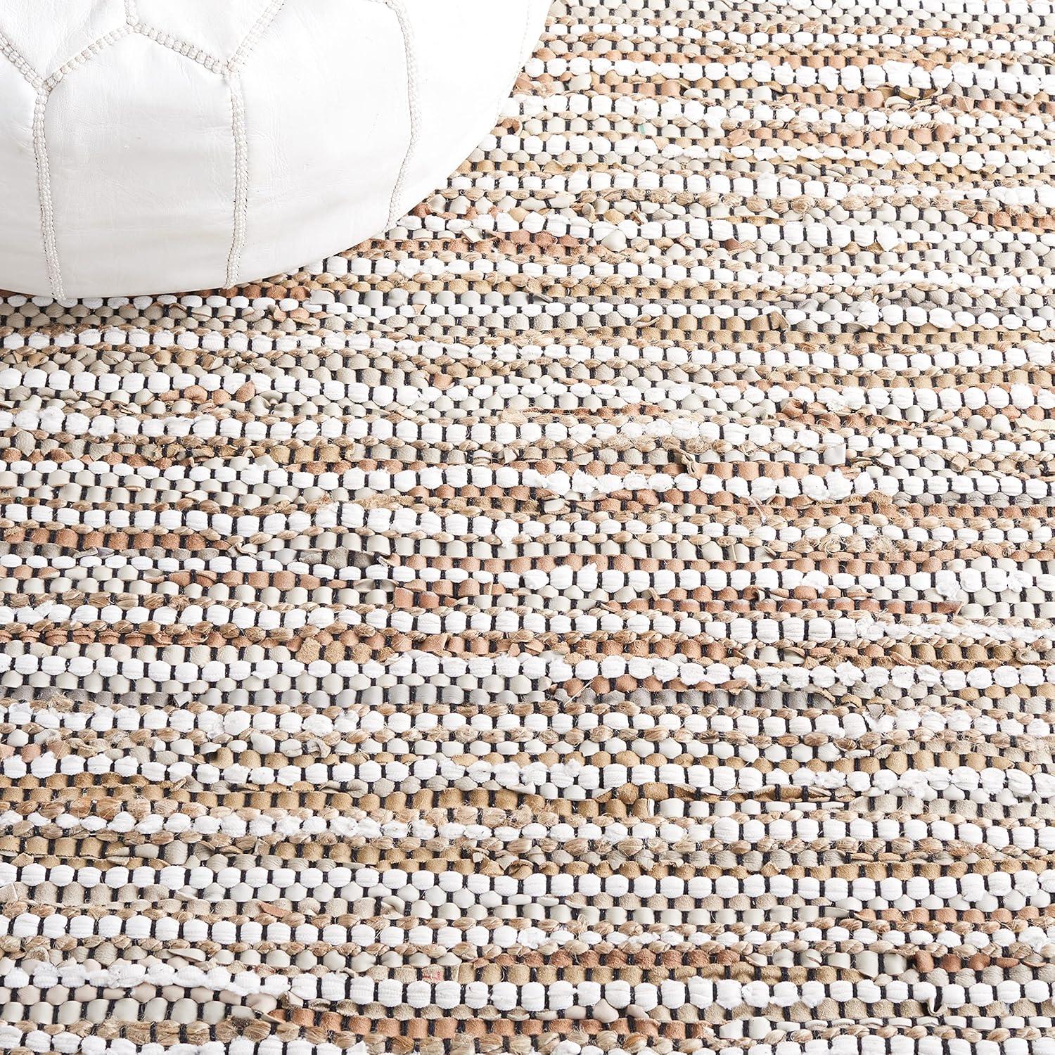 Vintage Leather VTL205 Hand Woven Runner Rug - Beige/Ivory - 2'3"x9' - Safavieh.