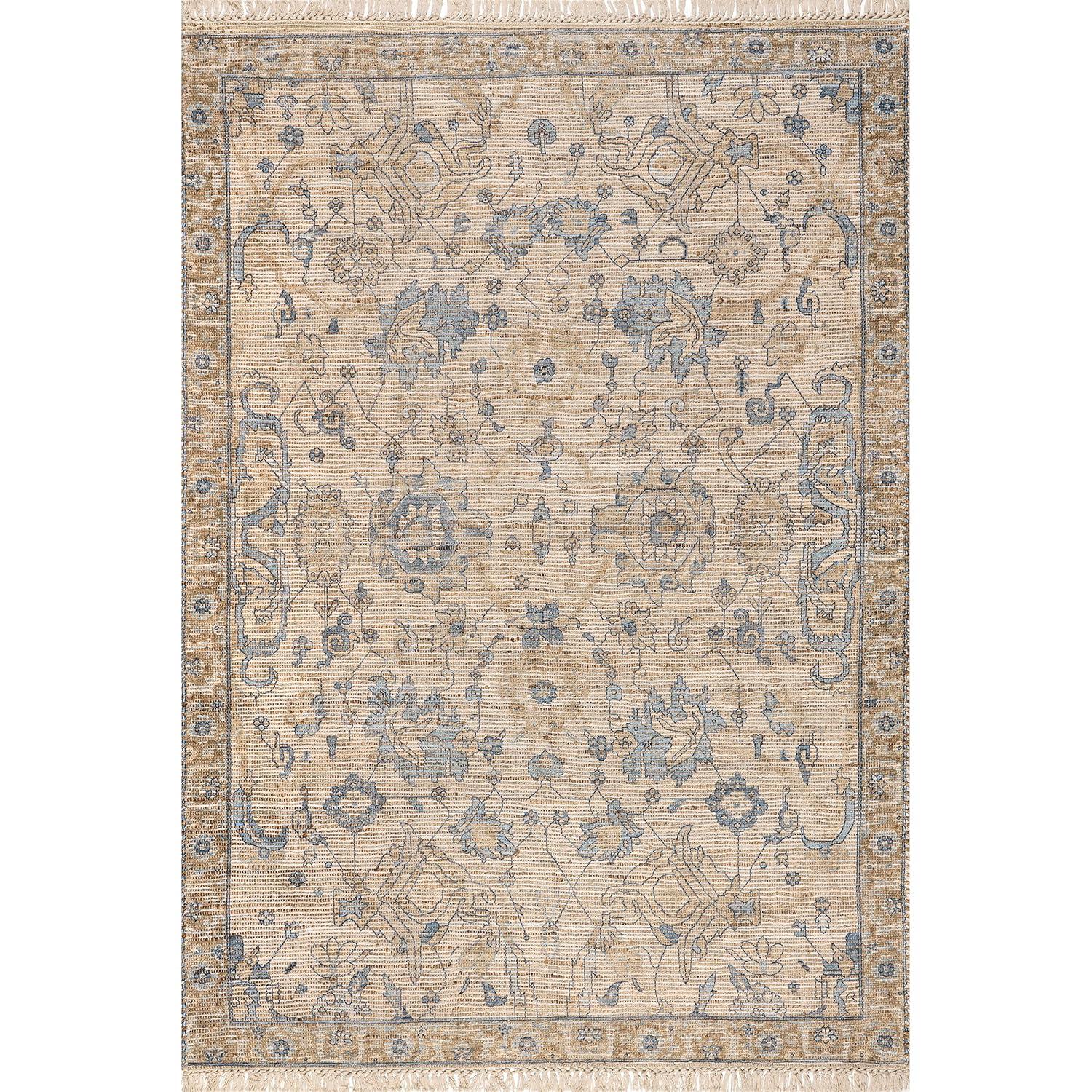 Lauren Liess x Rugs USA - Marigold Vintage Tasseled Area Rug, 6' x 9', Sand