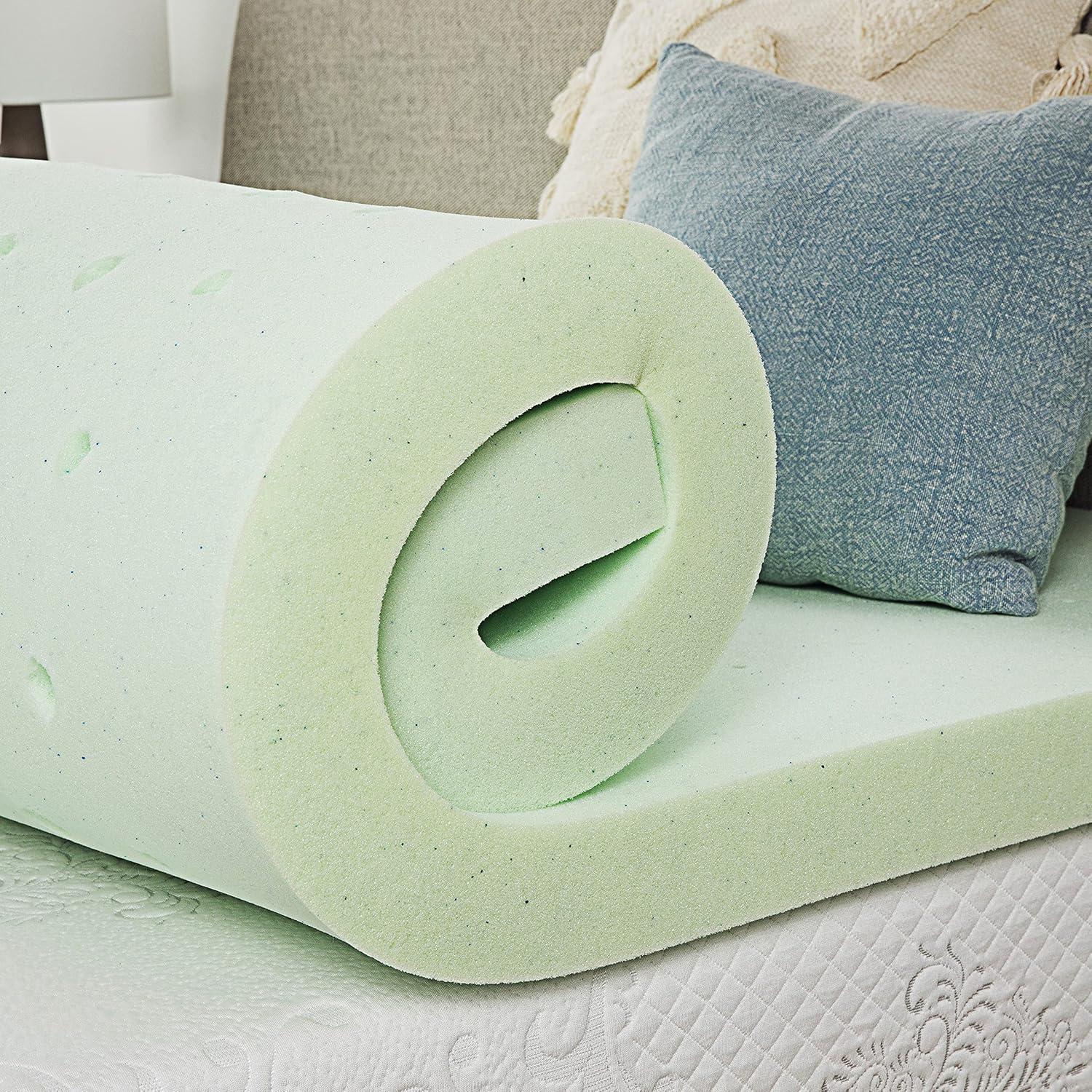 Full Size Green Gel Memory Foam Mattress Topper