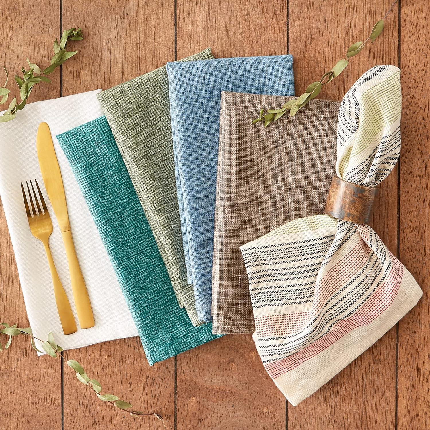 Off-White Cotton Variegated Napkin Set of 6