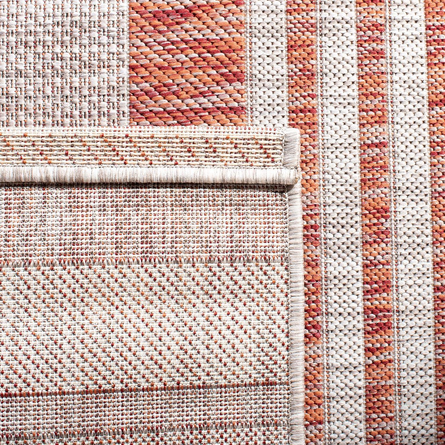 Courtyard CY8062 Power Loomed Indoor and Outdoor Area Rug - Red/Beige - 6'7"x9'6" - Safavieh