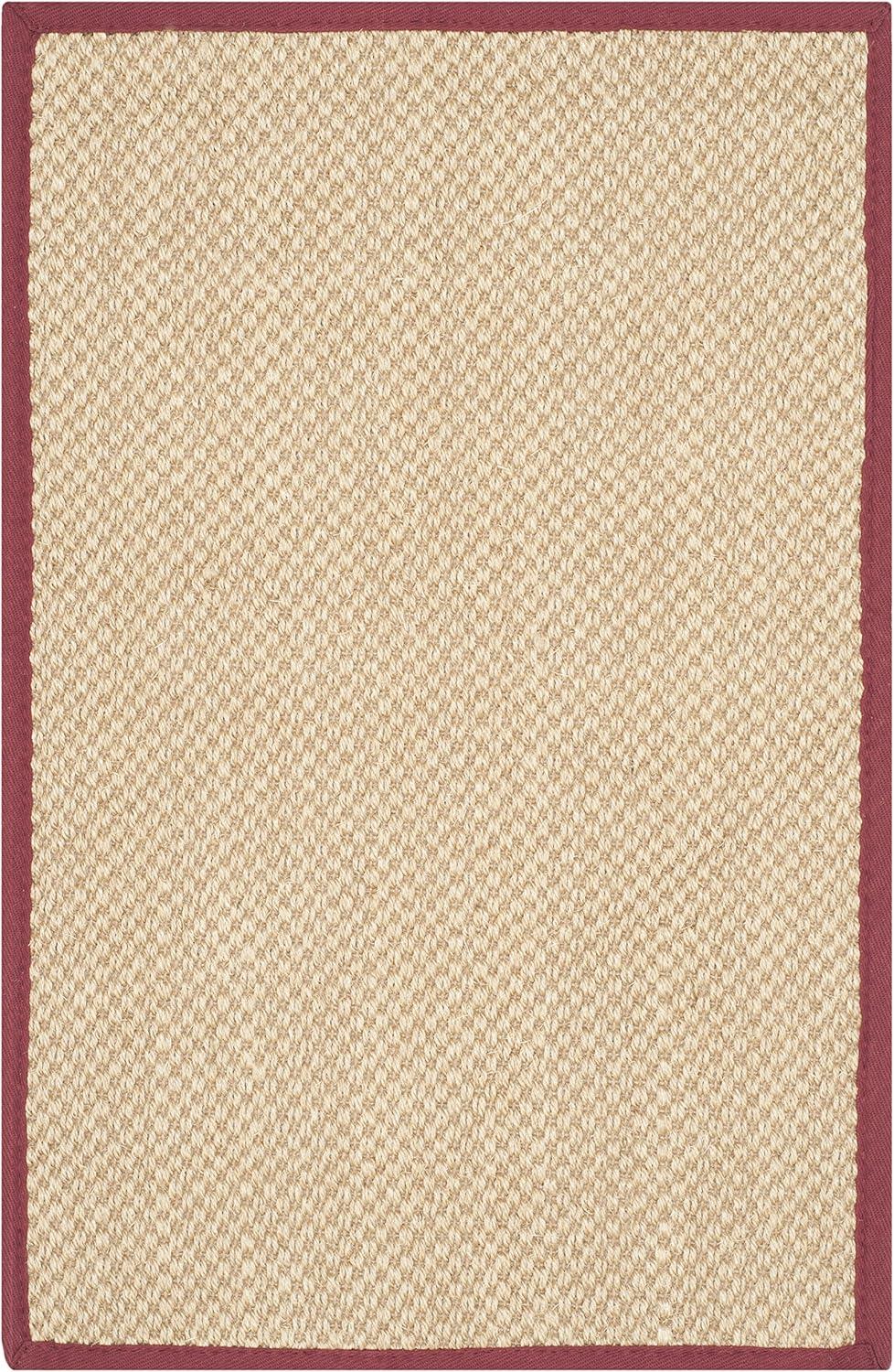 Natural Fiber NF141 Power Loomed Area Rug - Maize/Burgundy - 6'x9' - Safavieh.
