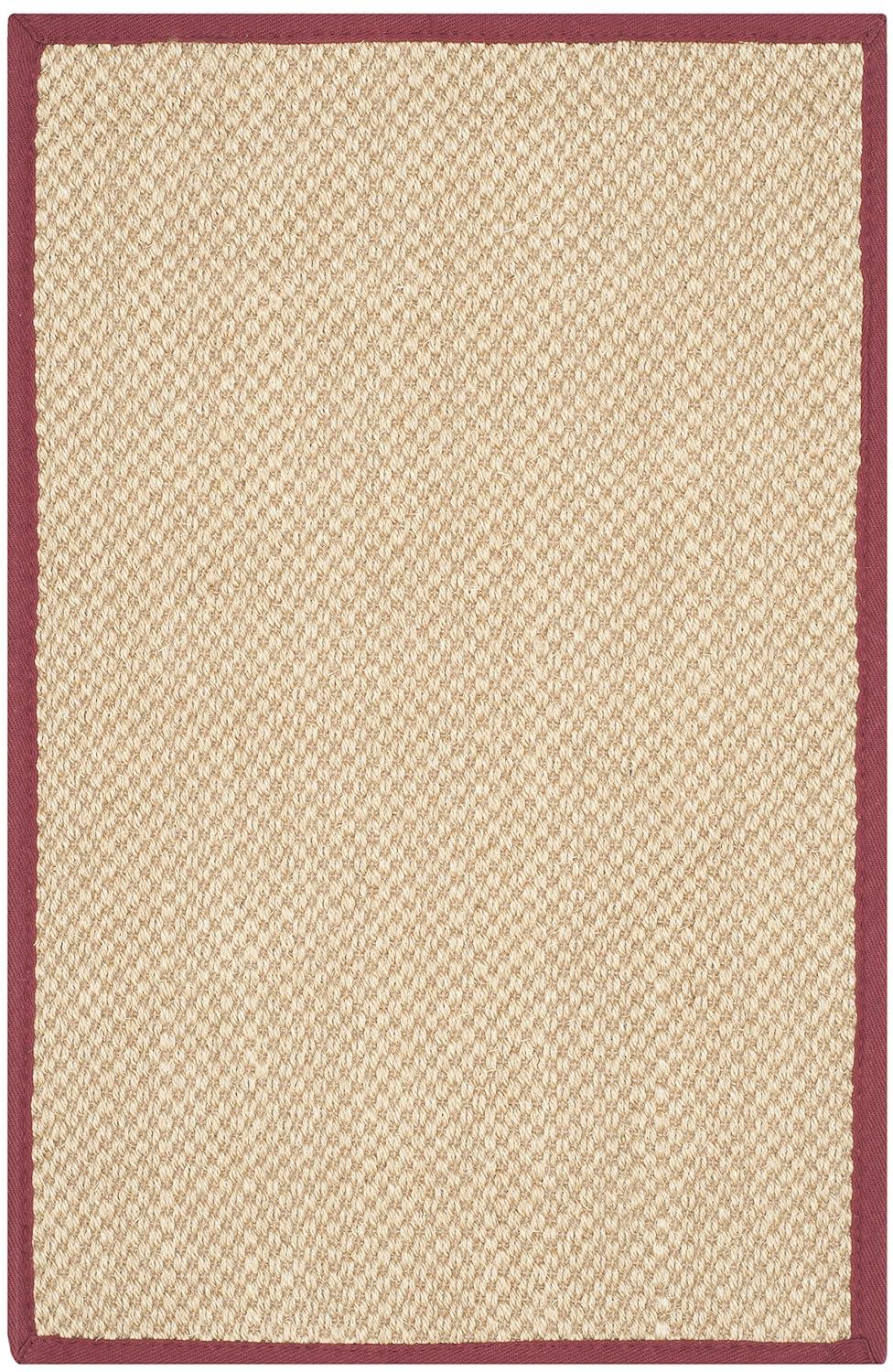 Natural Fiber NF141 Power Loomed Indoor Area Rug - Maize/Burgundy - 6'x9' - Safavieh