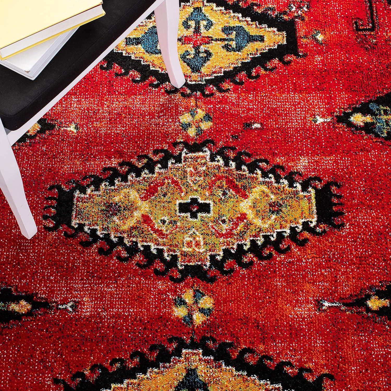 Vintage Hamadan VTH251 Power Loomed Accent Rug - Red/Black - 2'7"x5' - Safavieh.