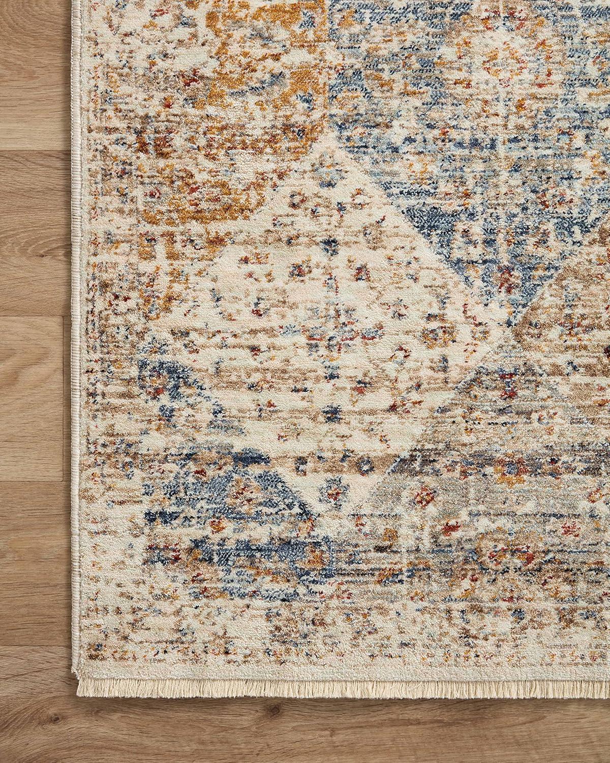 Loloi Rugs Sorrento Oriental Machine Made Power Loom Polyester Area Rug in Ivory