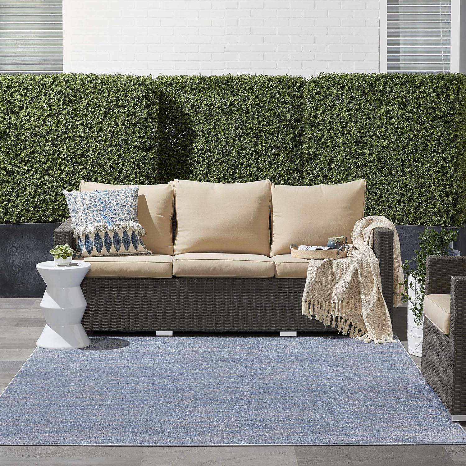 Nourison Nourison Essentials NRE01 Indoor/outdoor Area Rug - Blue/Grey 5' x square