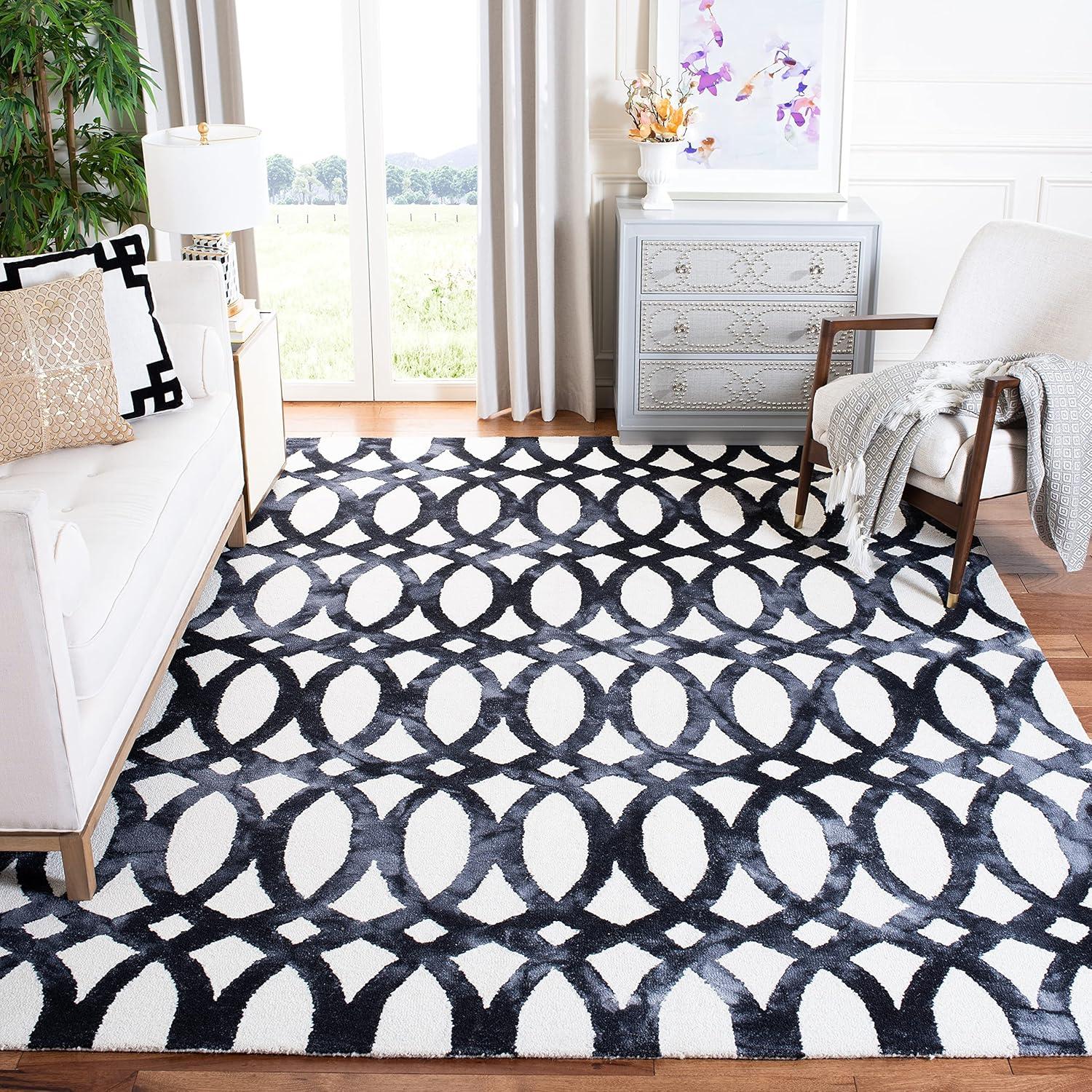 Dip Dye DDY675 Hand Tufted Area Rug - Ivory/Graphite - 8'x10' - Safavieh.