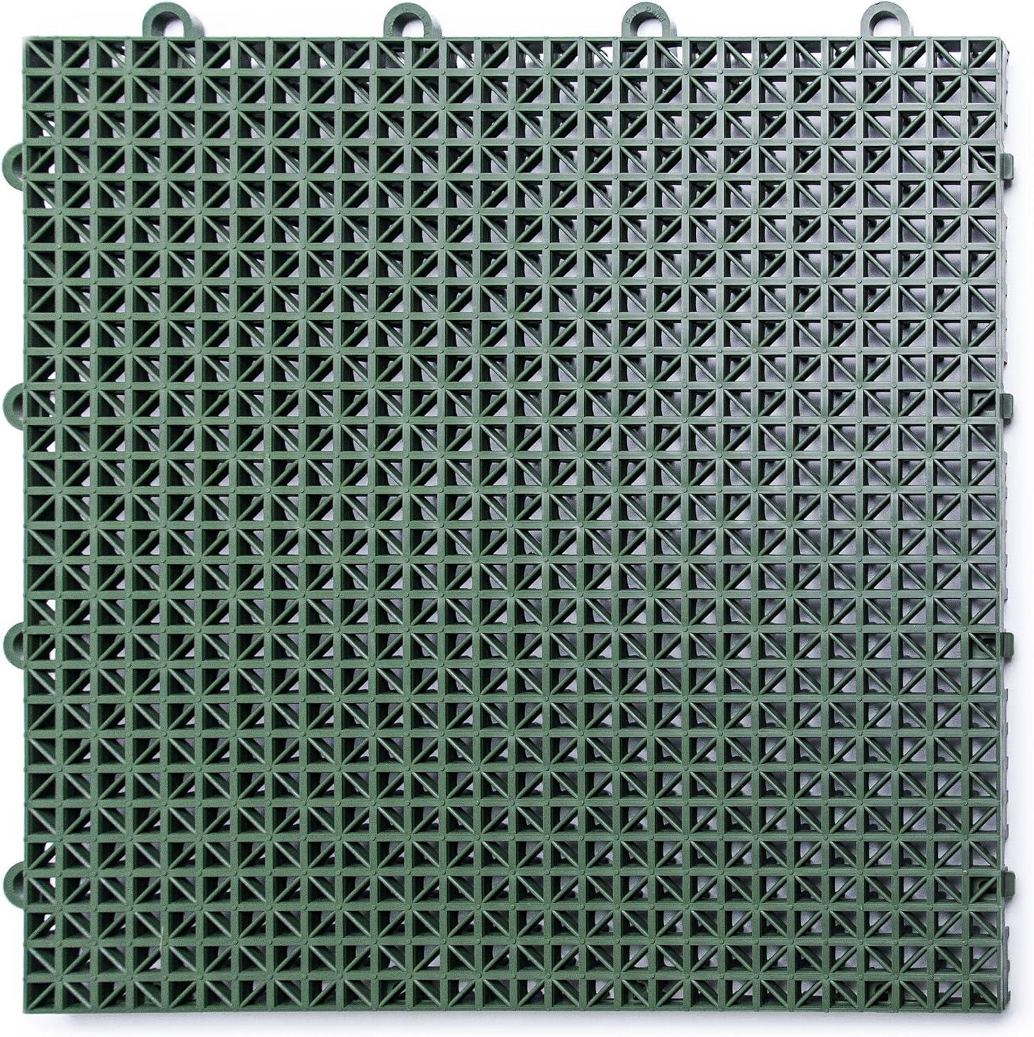 Evergreen Modular Interlocking Plastic Deck Tiles, 40 Pack