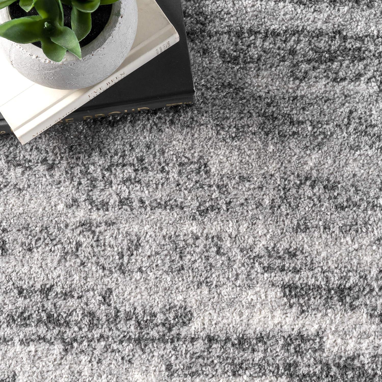 Sherill Gray Synthetic Rectangular Runner Rug