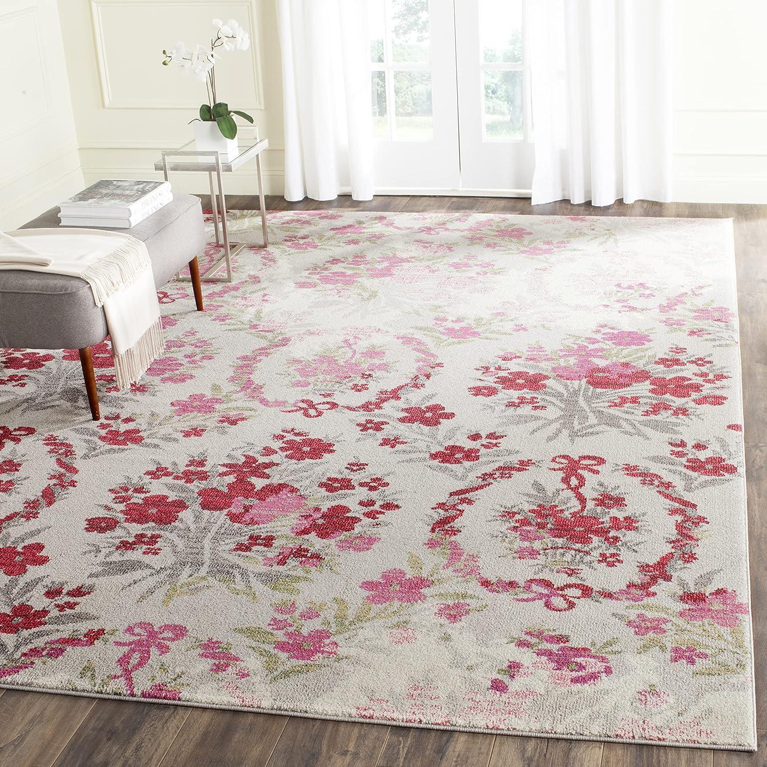 Ivory Elegance 8' x 10' Hand-Knotted Synthetic Stain-Resistant Rug