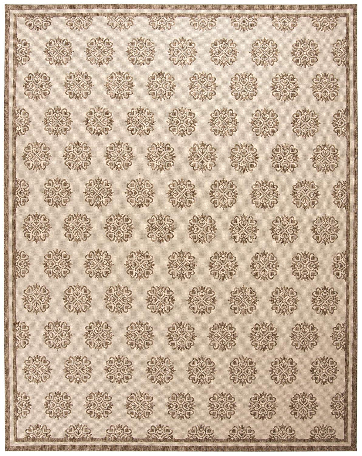 Beach House BHS181 Power Loomed Indoor/Outdoor Area Rug - Beige/Cream - 6'7"x9'2" - Safavieh