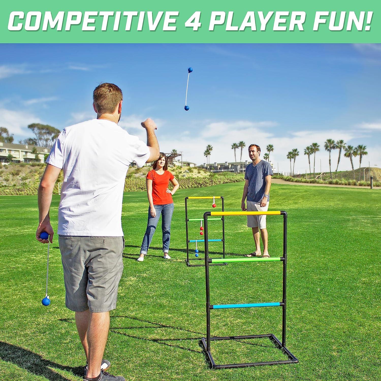GoSports GoSports Indoor Outdoor Ladder Toss Game Set - Backyard Lawn Game - Rubber Bolos, Carrying Case and Score Trackers