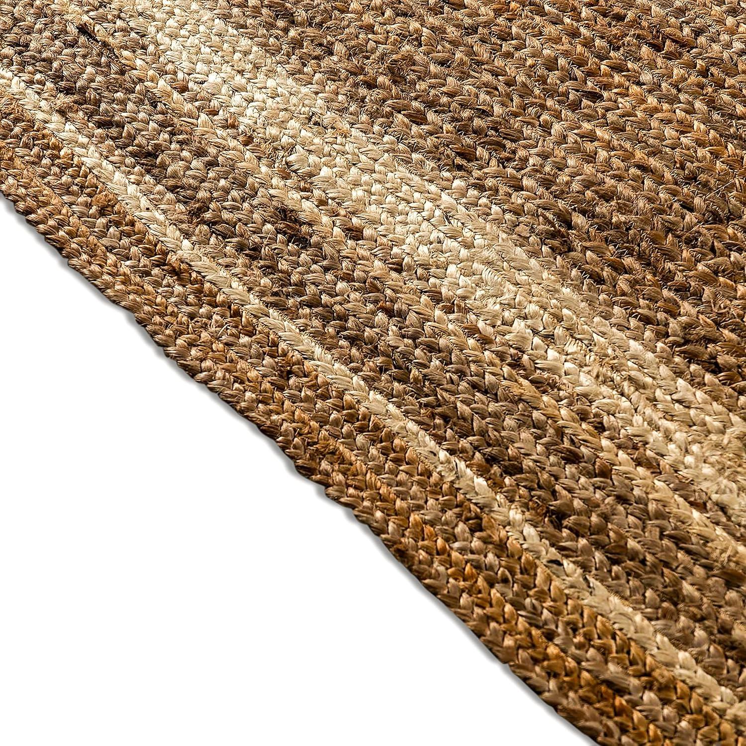 Cottage Charm Braided Jute Area Rug, 8' x 10', Natural Brown