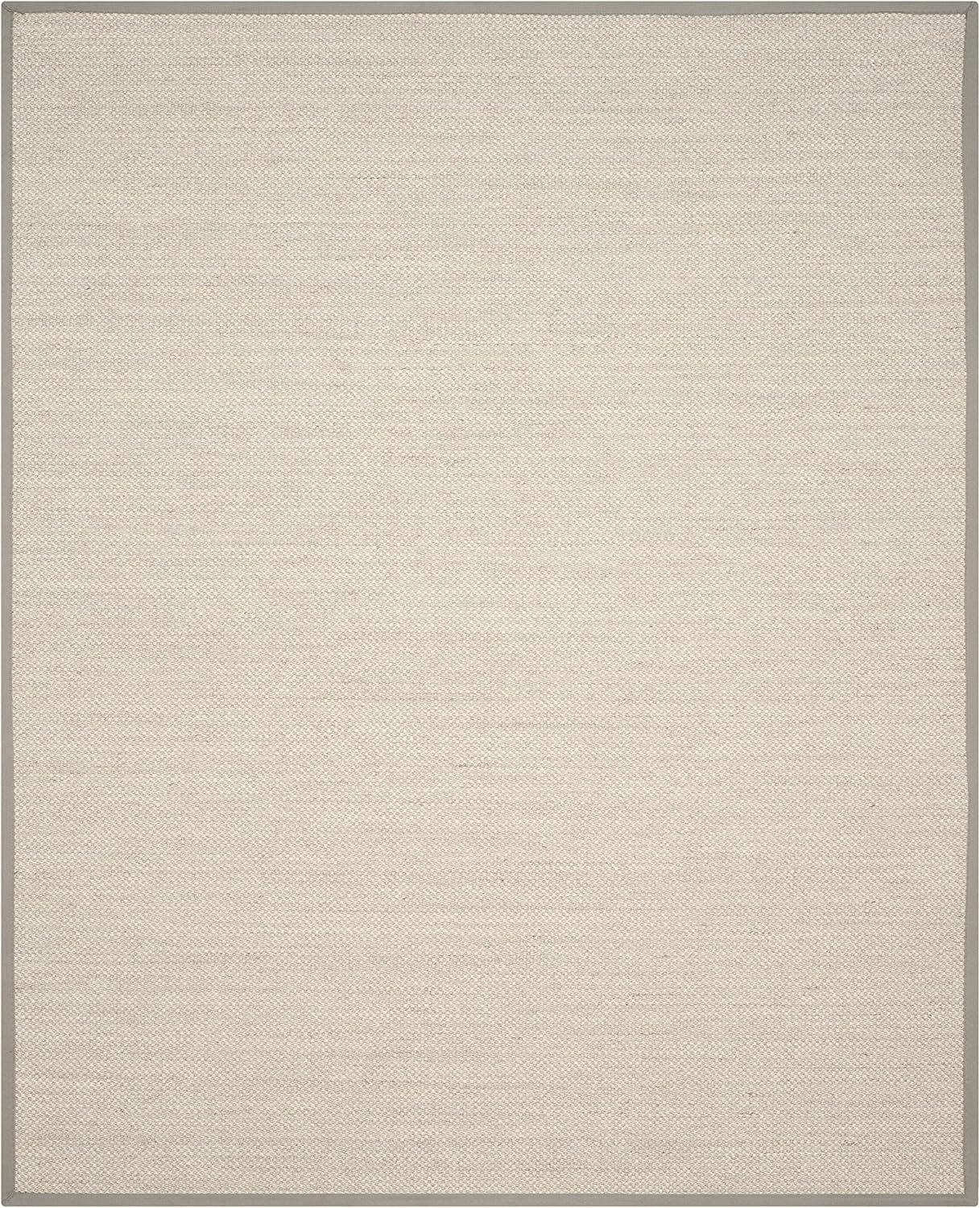 SAFAVIEH Natural Fiber Kentigern Border Seagrass Area Rug, Marble/Khaki, 9' x 12'