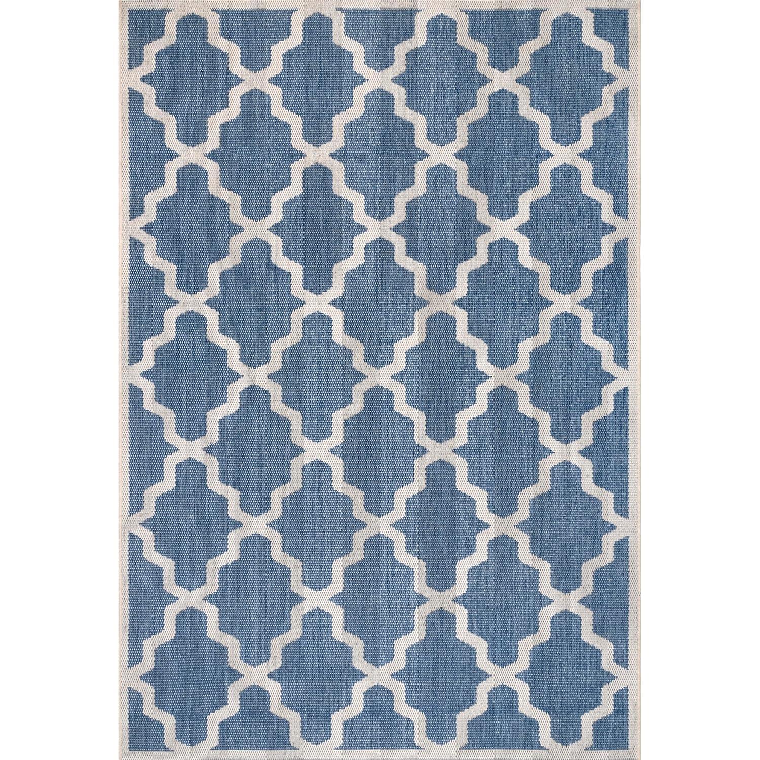 nuLOOM Gina Moroccan Indoor/Outdoor Area Rug, 5' 3" x 7' 6", Blue