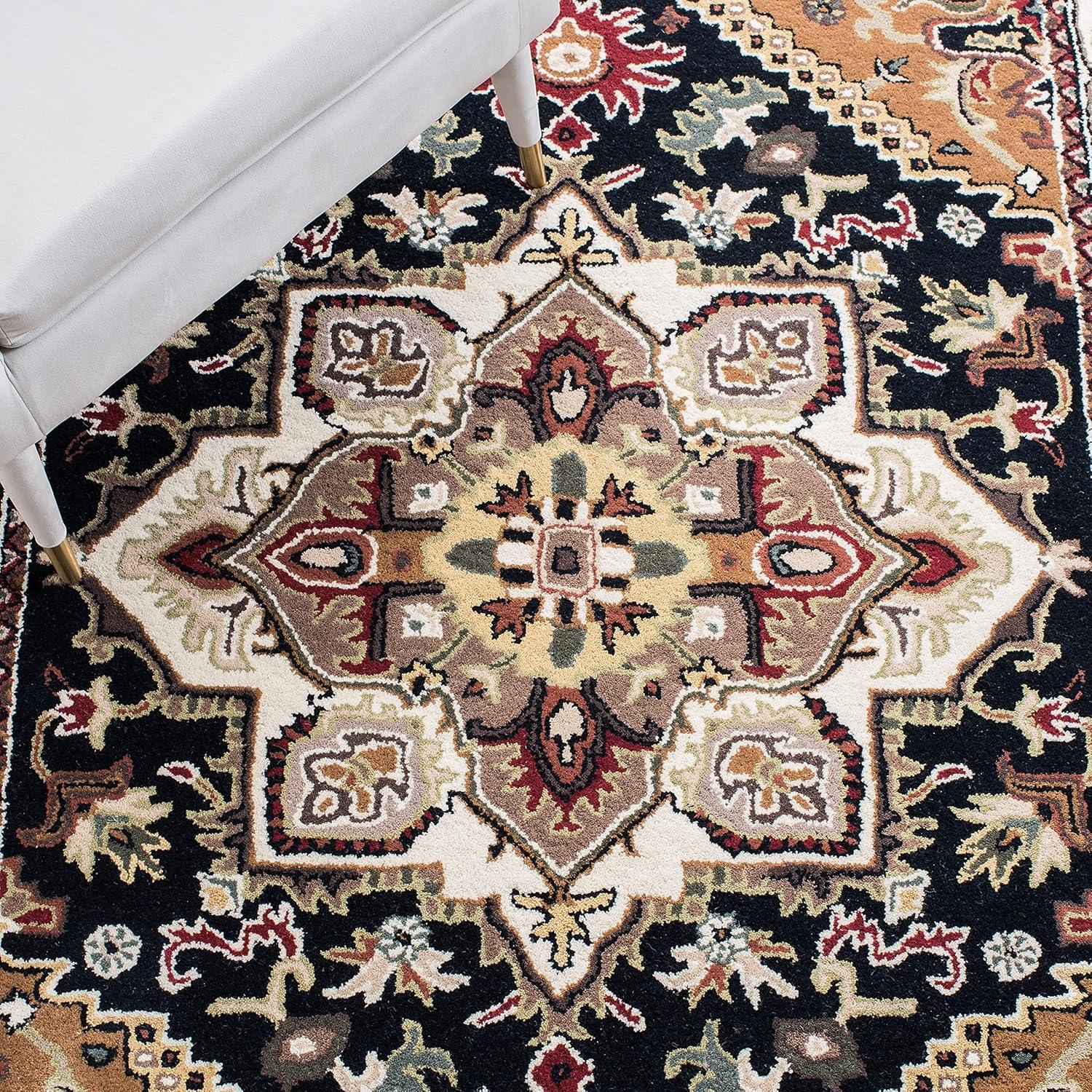 Heritage HG625 Handmade Area Rug - 6'x6' - Navy/Brown - Safavieh