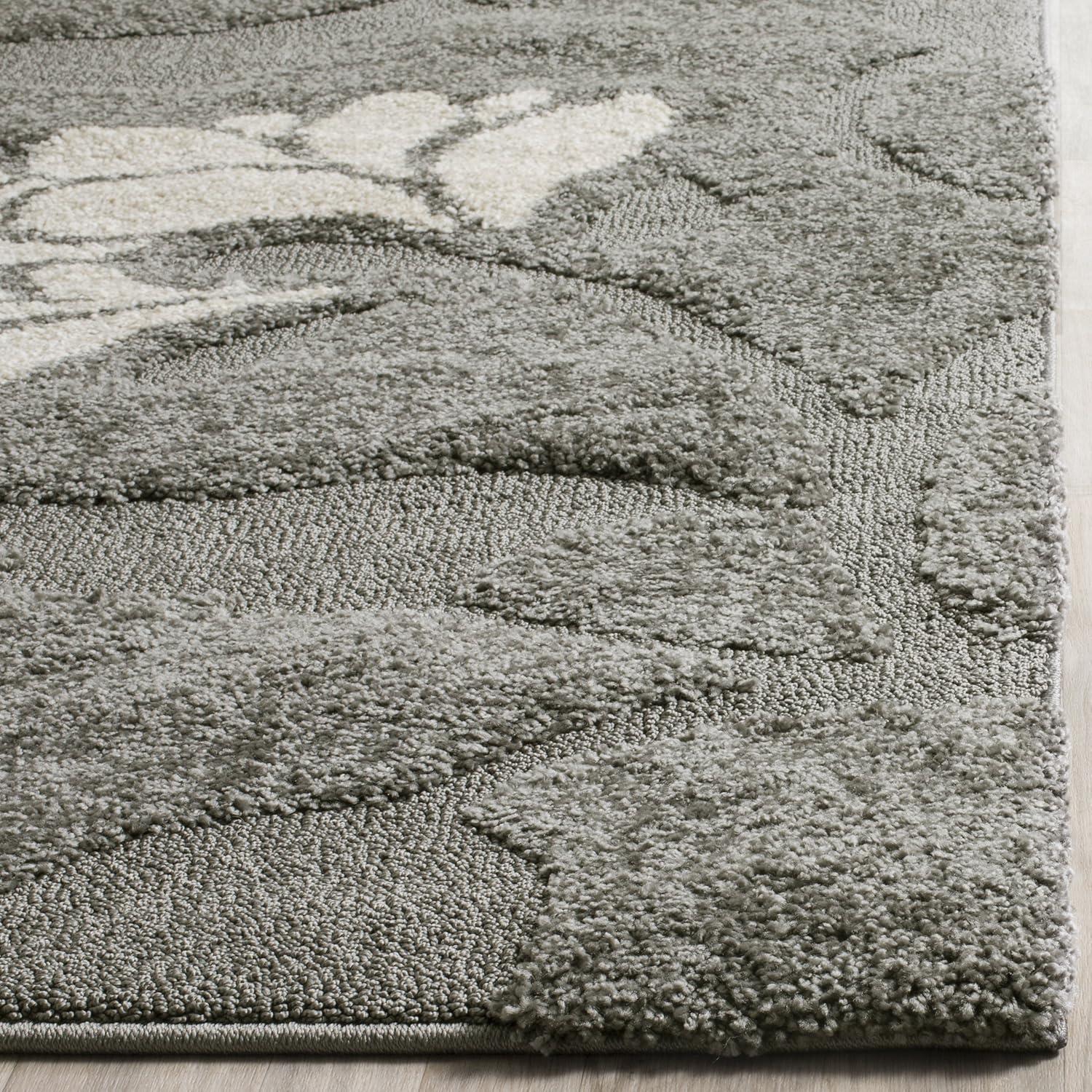 Florida Shag SG459 Power Loomed Indoor Accent Rug - Grey/Beige - 3'3"x5'3" - Safavieh