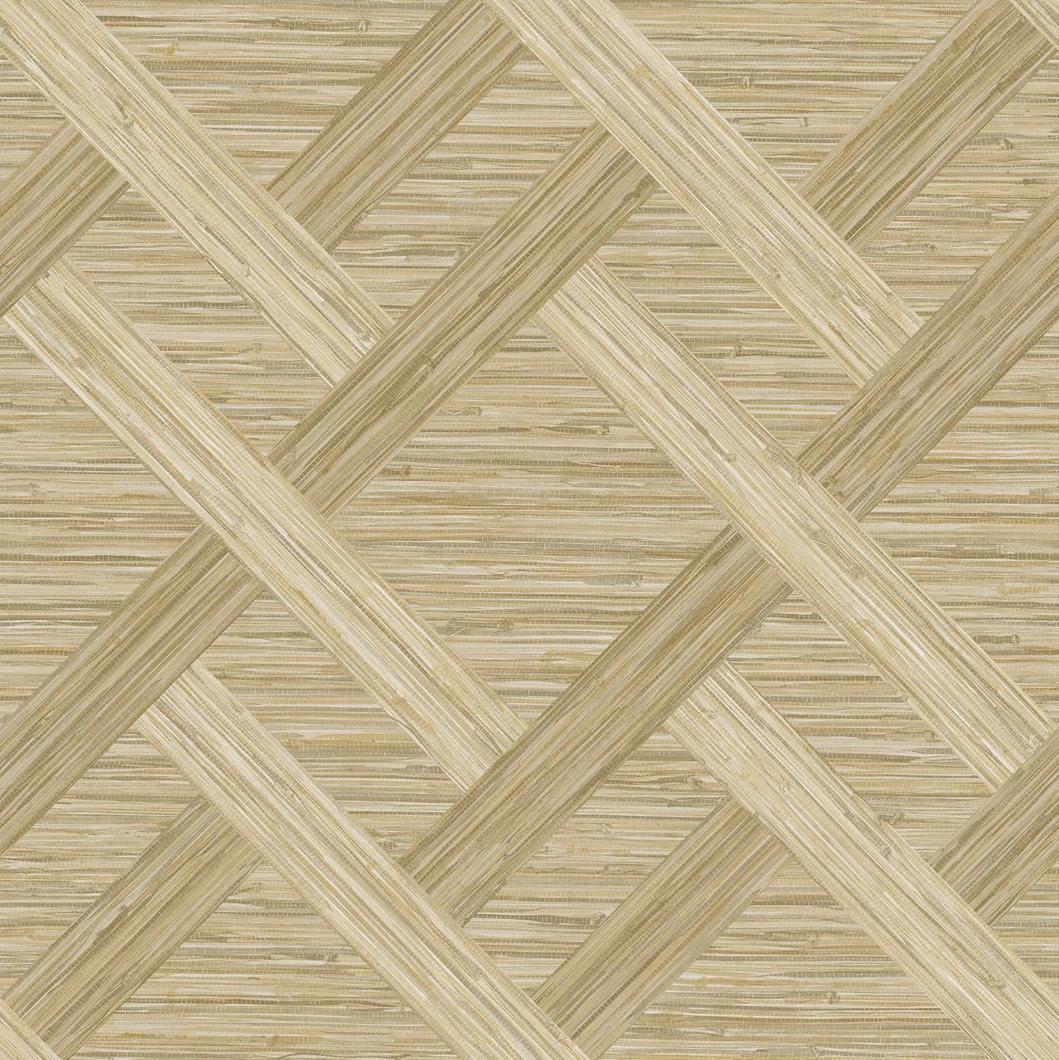 Java Weave Brown Faux Grasscloth Peel and Stick Wallpaper