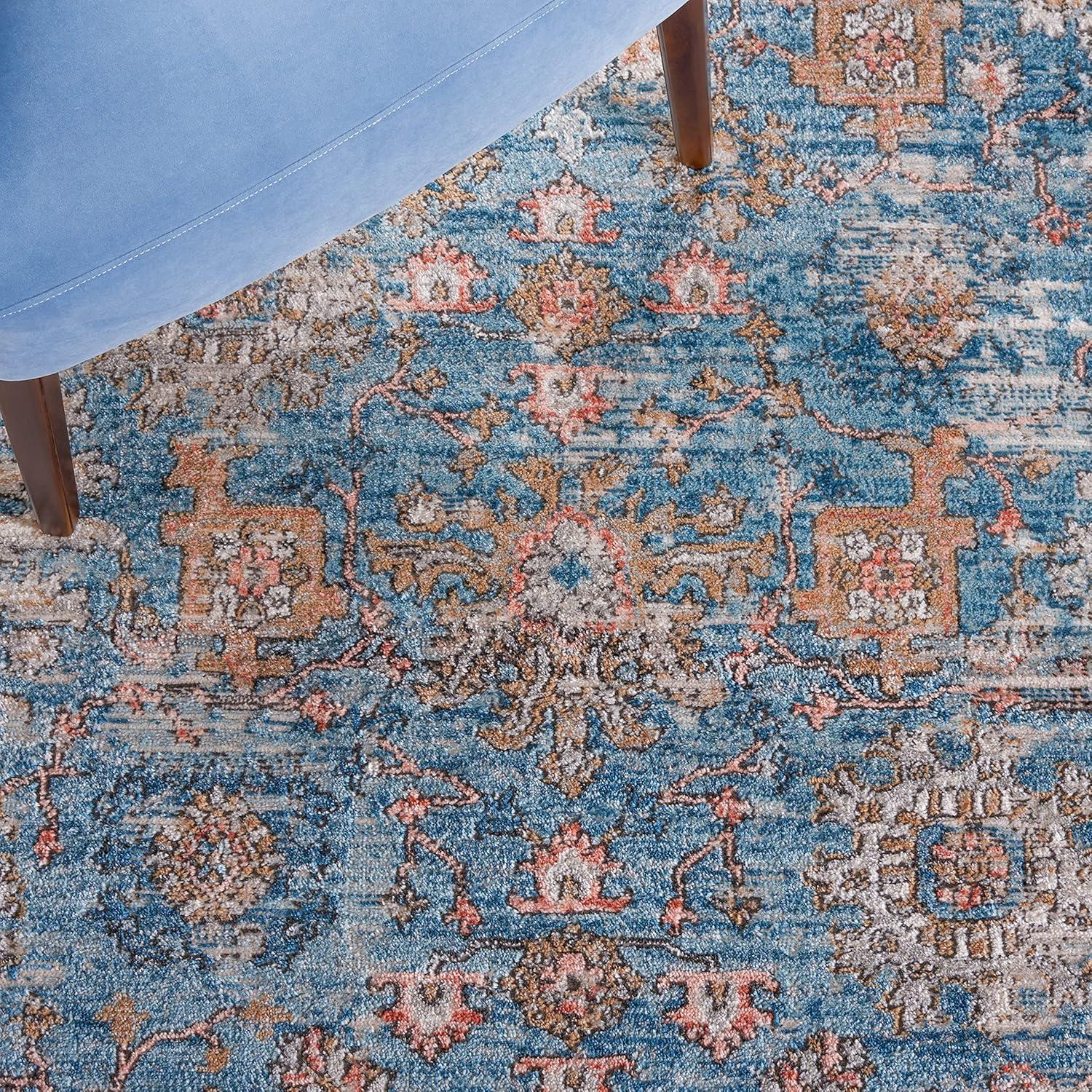 Shivan SHV797 Power Loomed Area Rug - Grey/Blue - 6'7" round - Safavieh.