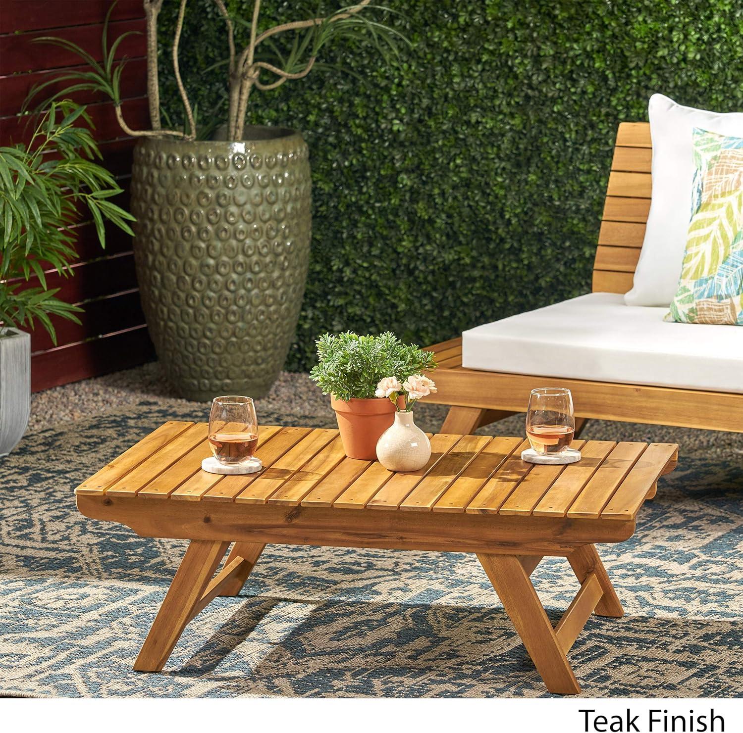 Kaiya Teak Finish Acacia Wood Outdoor Coffee Table