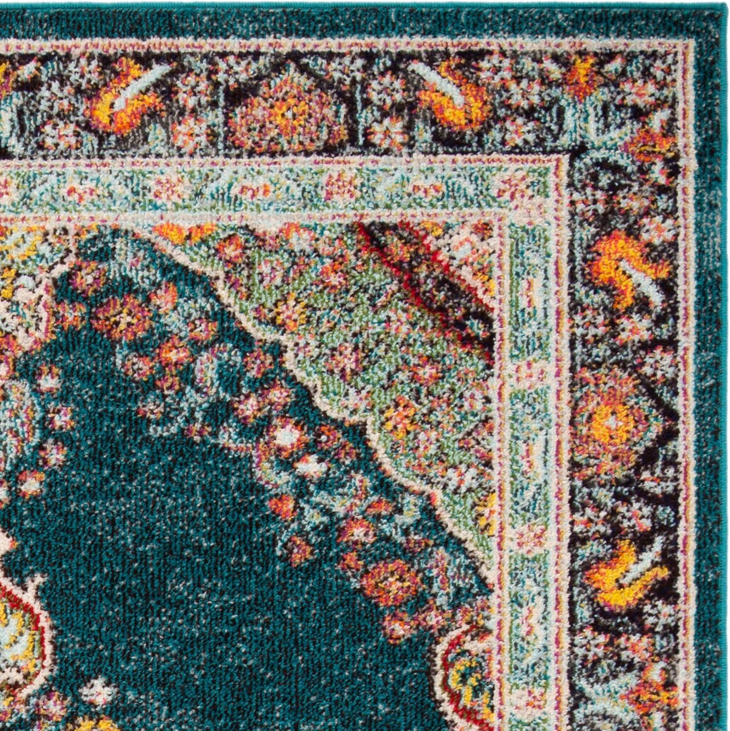 Madison 200 MAD252 Power Loomed Indoor Area Rug - Navy/Turquoise - 8'x10' - Safavieh