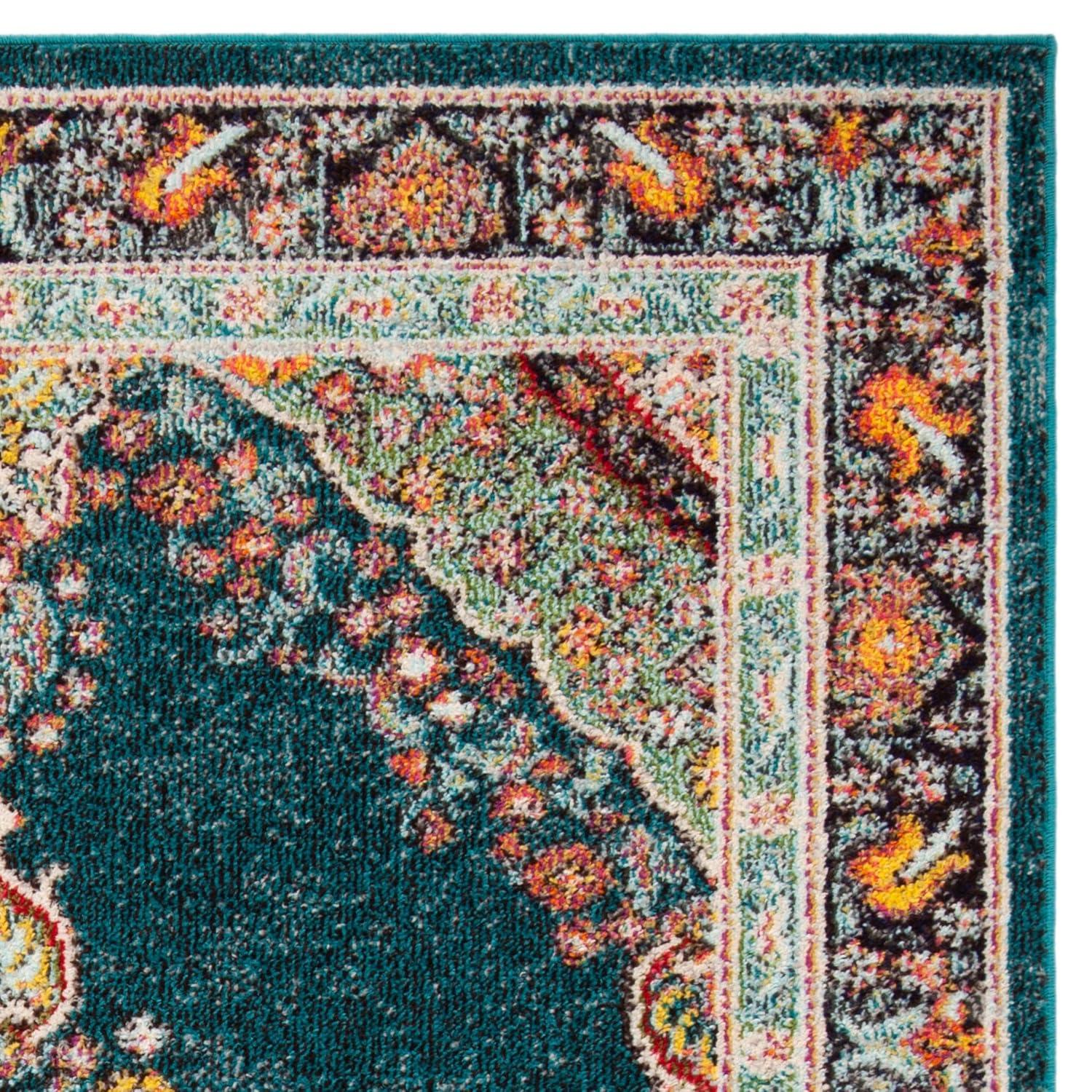 Madison 200 MAD252 Power Loomed Indoor Area Rug - Navy/Turquoise - 8'x10' - Safavieh