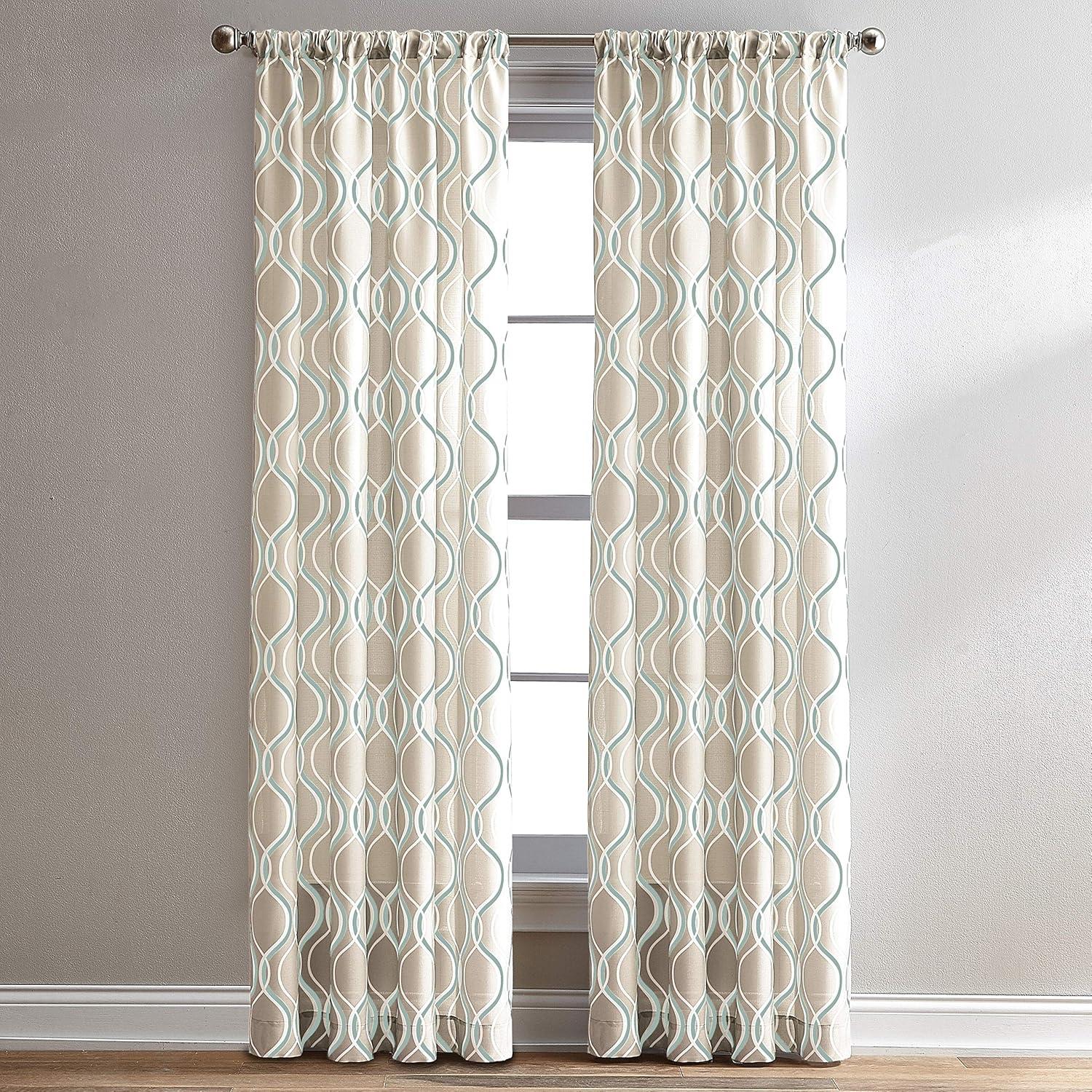 CHF Industries Geometric Rod Pocket Energy Efficient Valances, 50 " x 63", Polyester, Adult