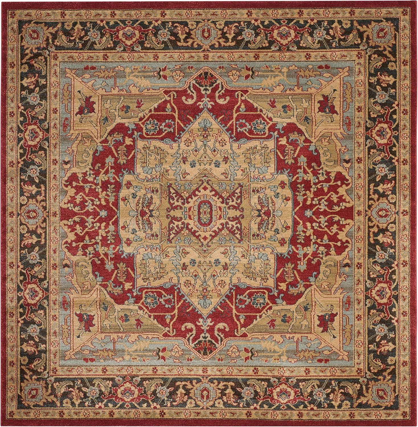 Mahal MAH625 Power Loomed Indoor Area Rug - Natural/Navy - 6'7"x9'2" - Safavieh.