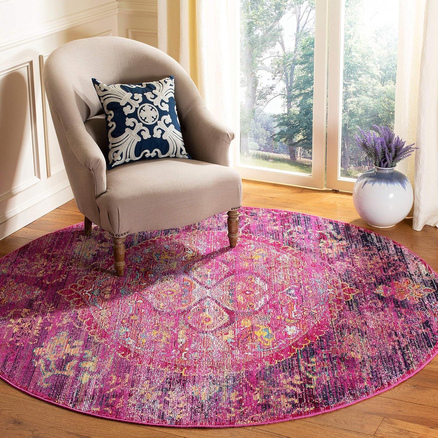 Crystal CRS512 Power Loomed Area Rug - Fuchsia/Purple - 5'x8' - Safavieh.