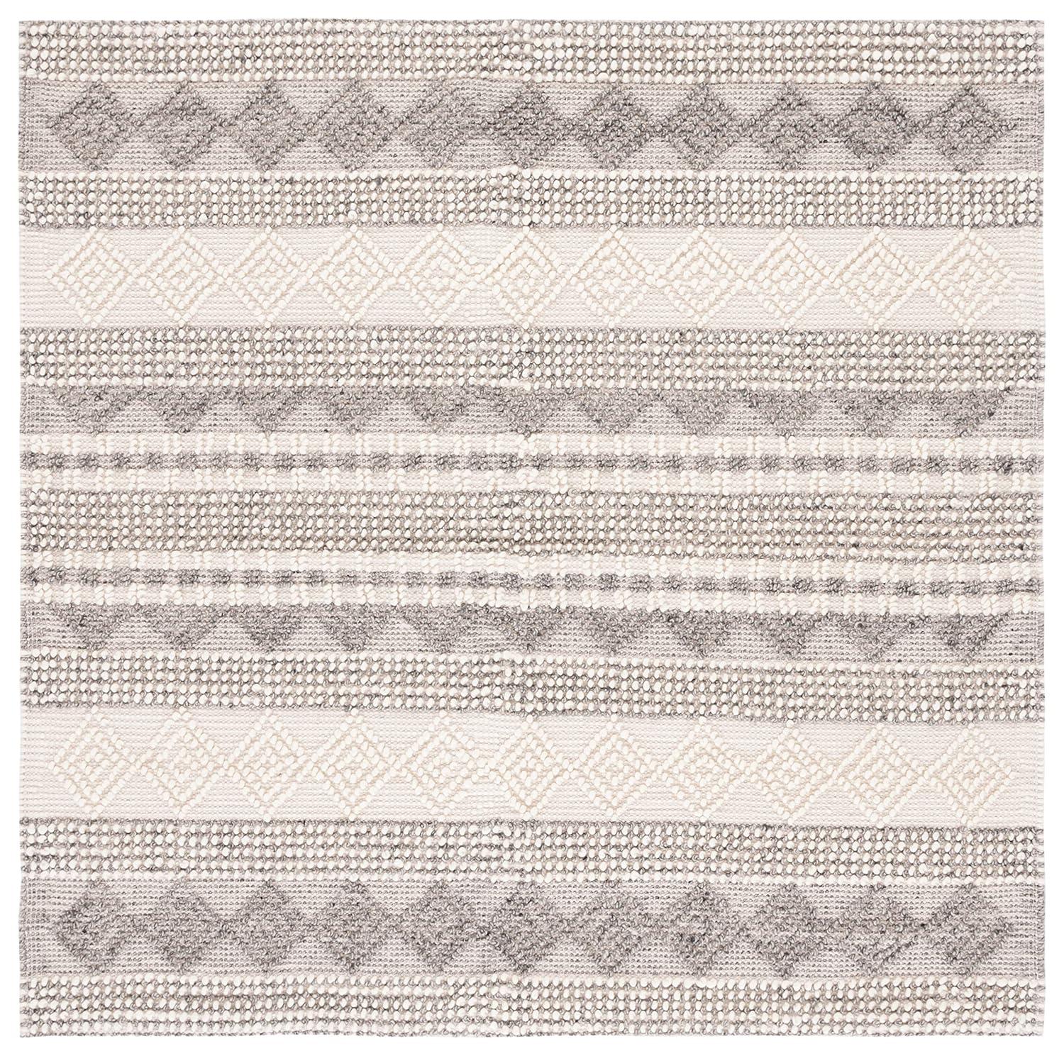 SAFAVIEH Natura Carly Geometric Area Rug, Beige/Ivory, 10' x 10' Square