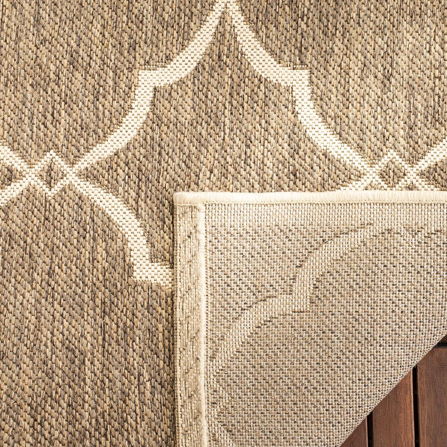 Beach House BHS125 Power Loomed Indoor/Outdoor Area Rug - Beige/Cream - 6'7"x6'7" - Safavieh