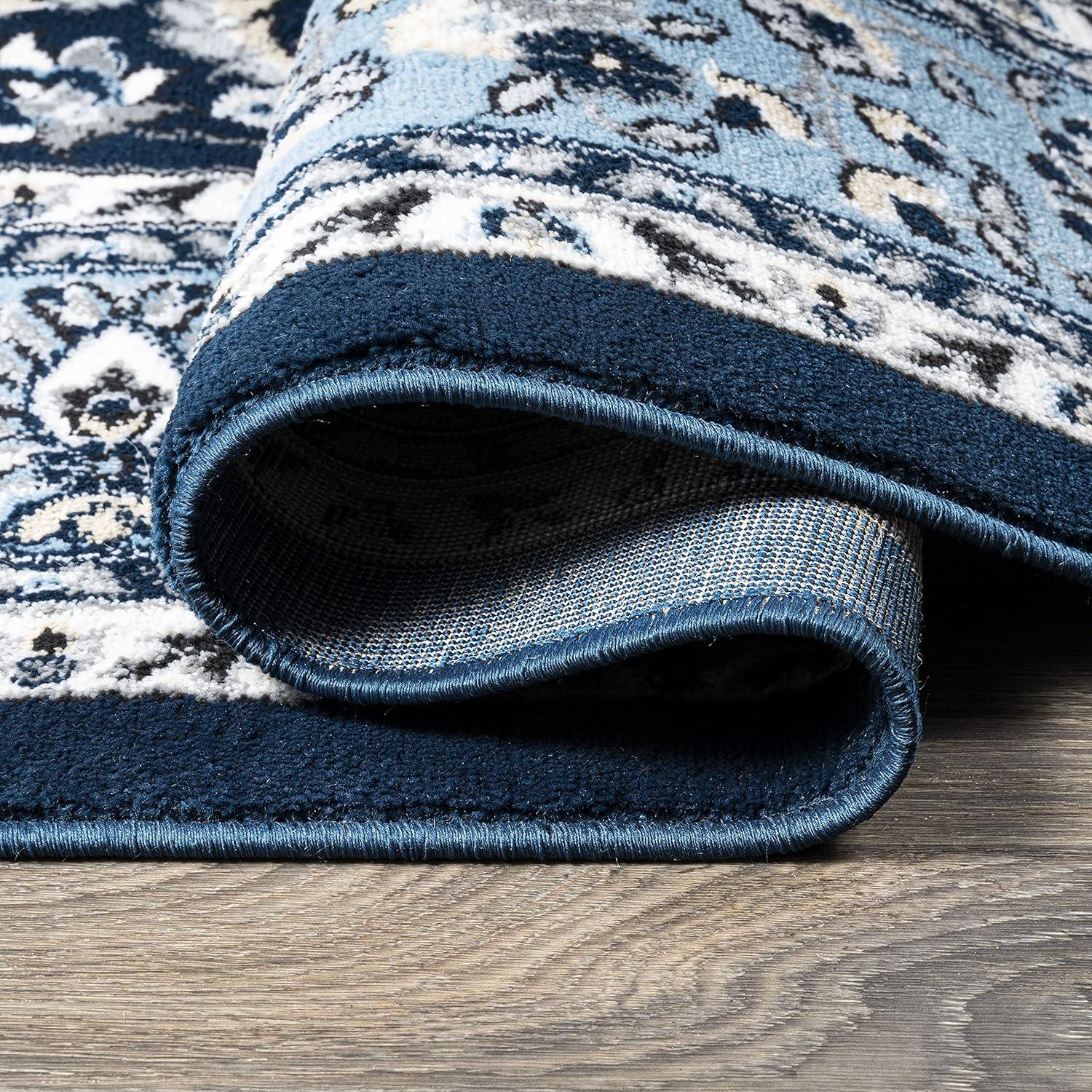 3'x 5' Palmette Modern Persian Floral Area Rug, Navy/Blue - JONATHAN Y