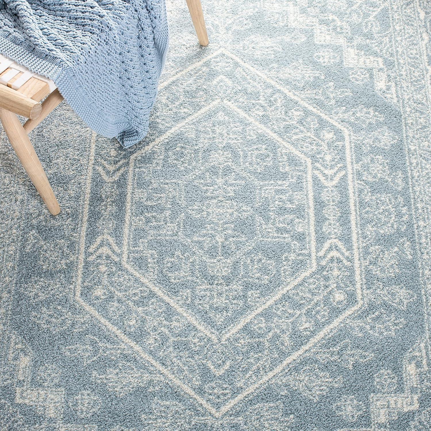 Adirondack ADR108 Power Loomed Area Rug - Slate/Ivory - 6'x6' - Safavieh.