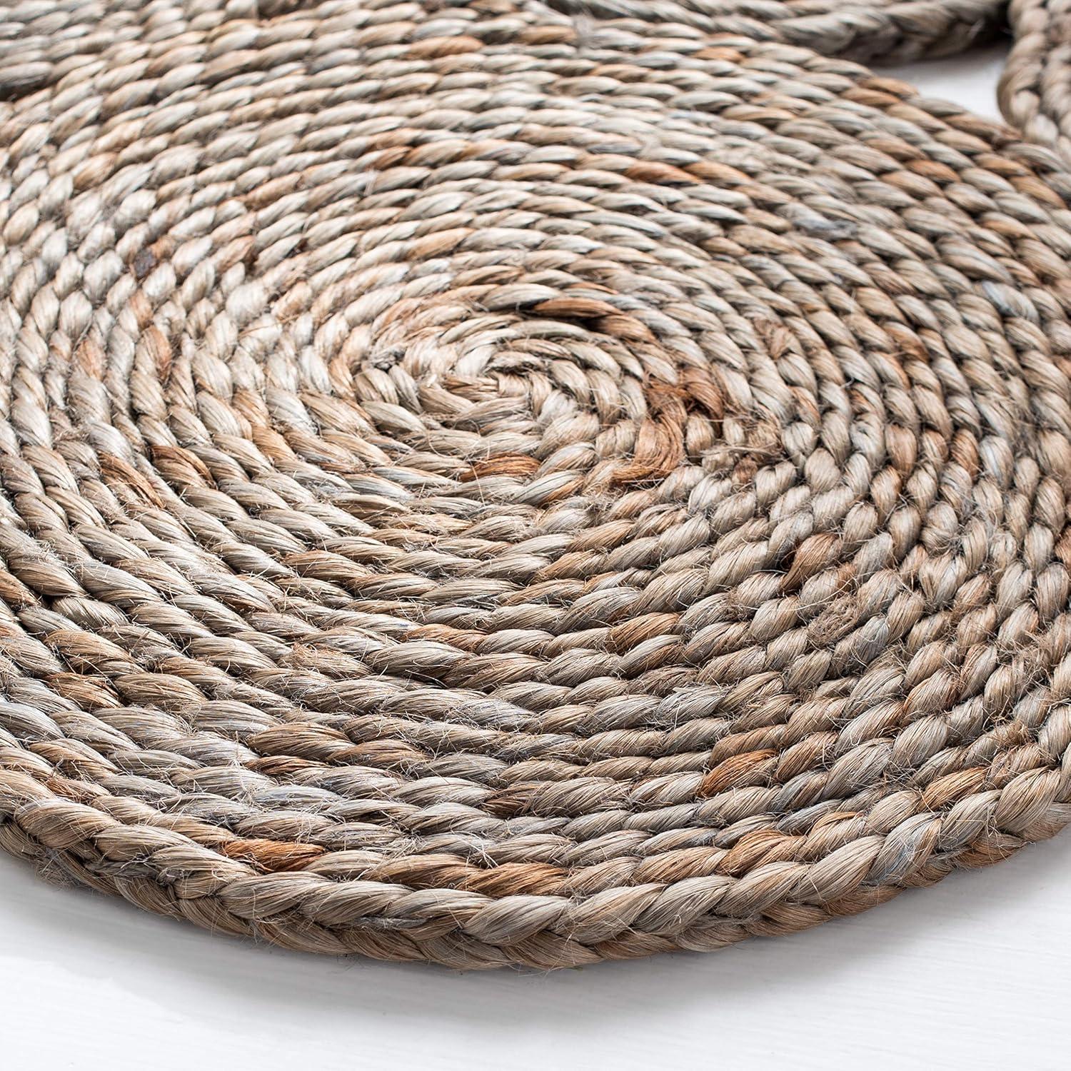 Natural Fiber NF363 Hand Woven Area Rug - Grey - 5' round - Safavieh.
