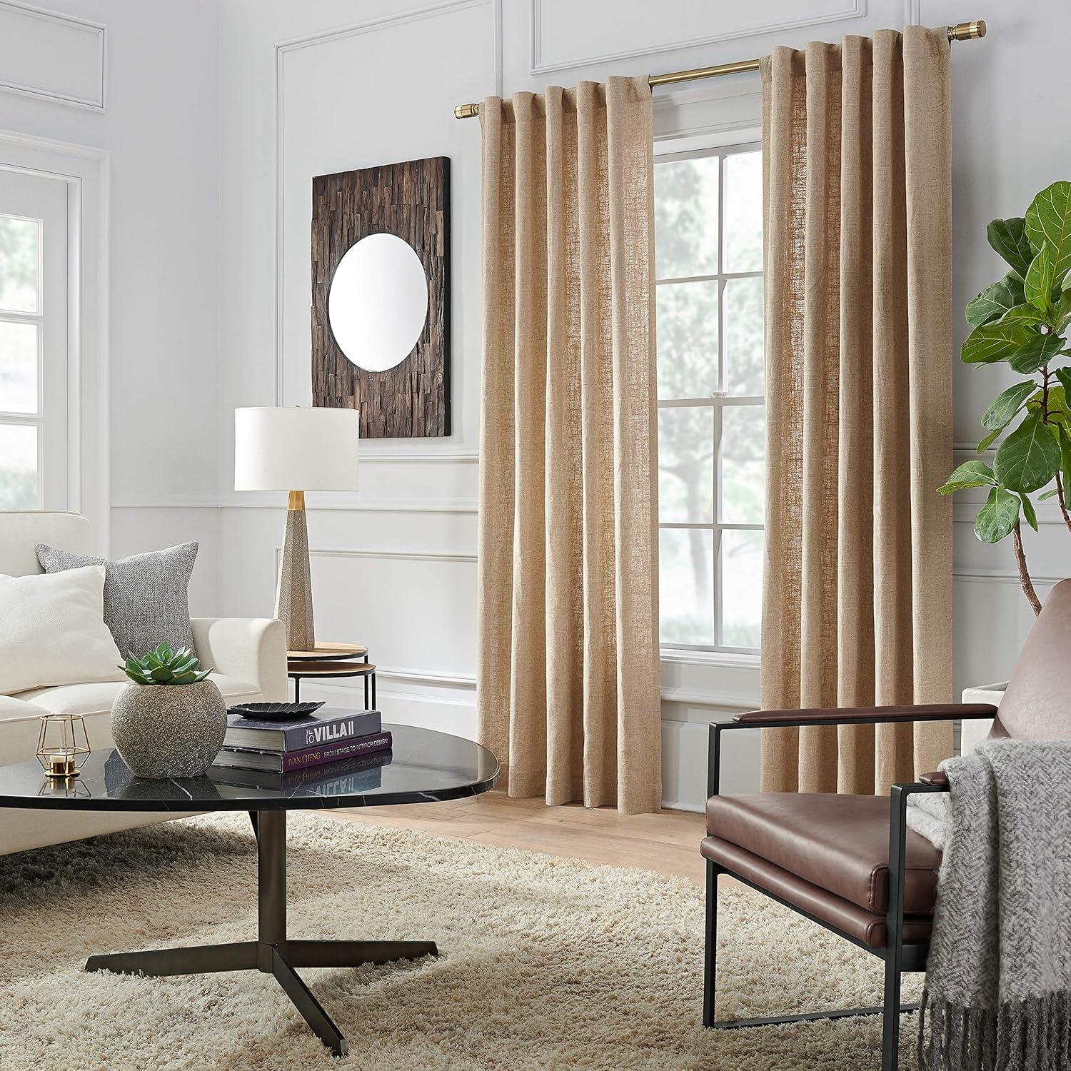 MODE Mode Premium Collection 1 1/8 in Diameter Curtain Rod, Cylinder Finials and Steel Wall Mounted Adjustable Rod