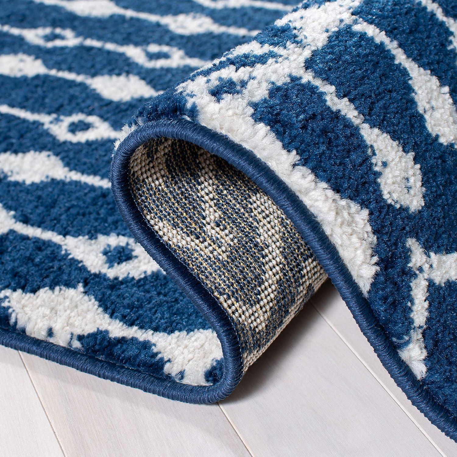 Tulum TUL270 Power Loomed Indoor Accent Rug - Navy/Ivory - 3'x3' - Safavieh