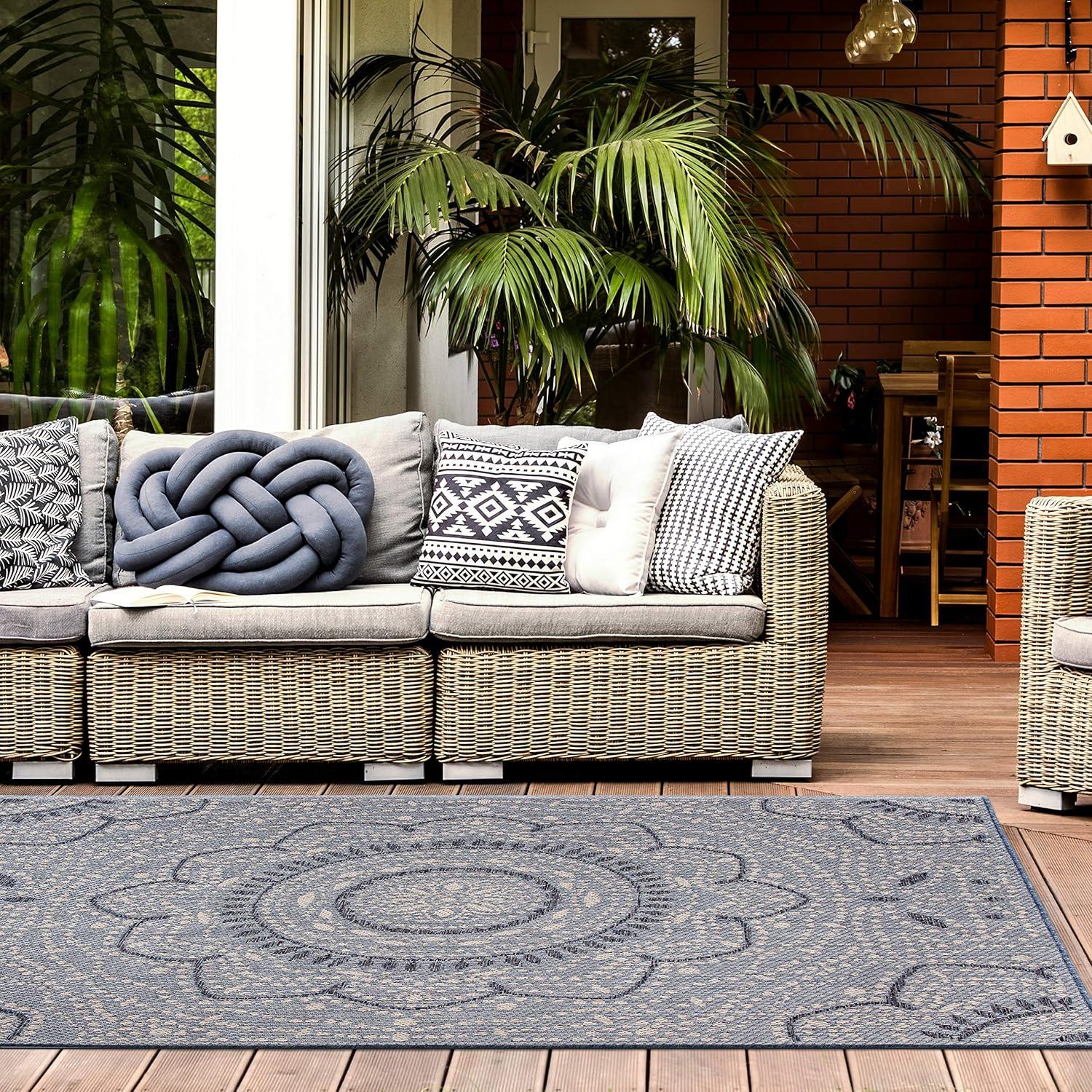 World Rug Gallery Portia Oriental Medallion Indoor/Outdoor Area Rug