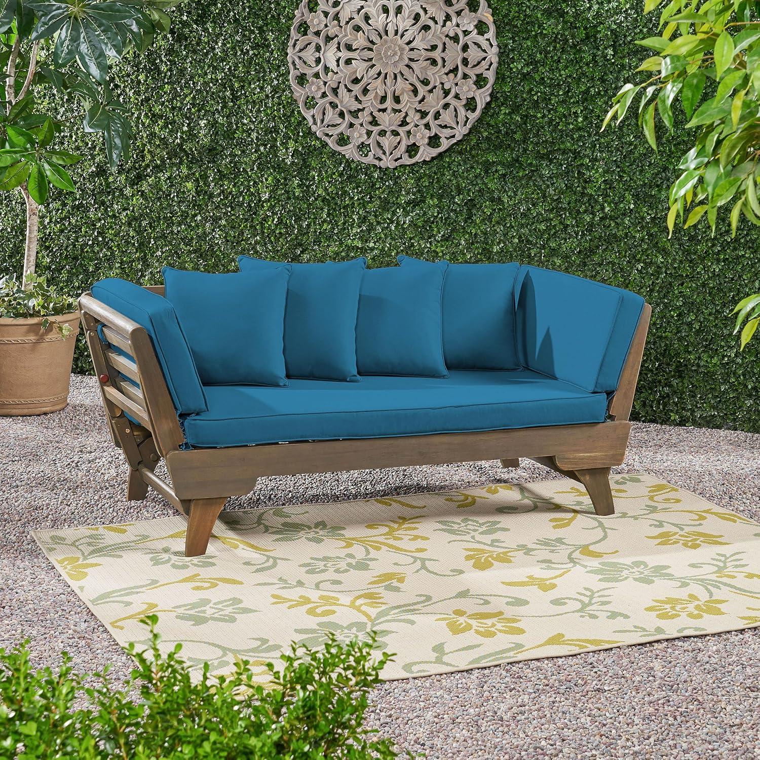Christopher Knight Home Ottavio Outdoor Daybed with Cushions by  Dark Teal 3