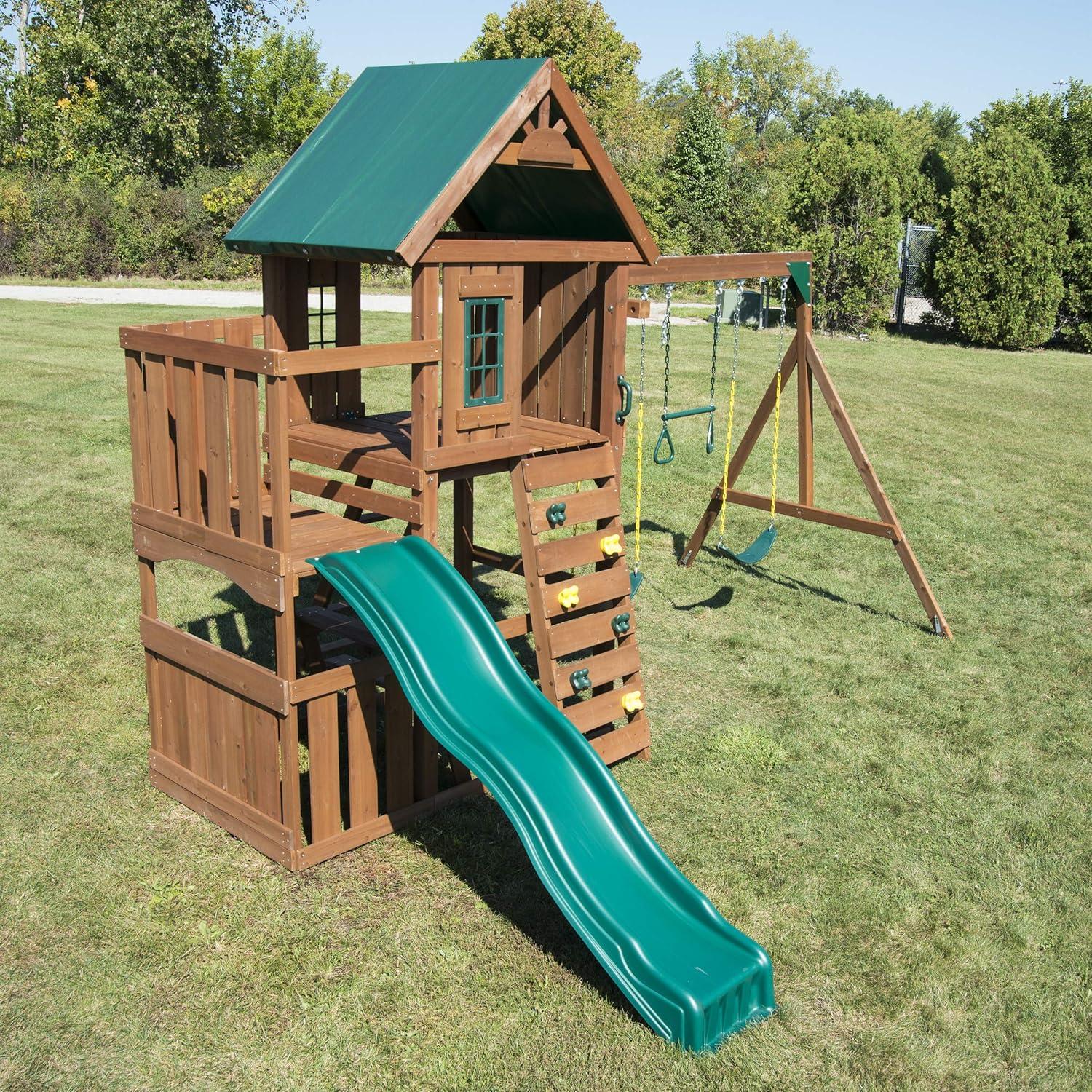 Elkhorn Wooden Play Swing Set