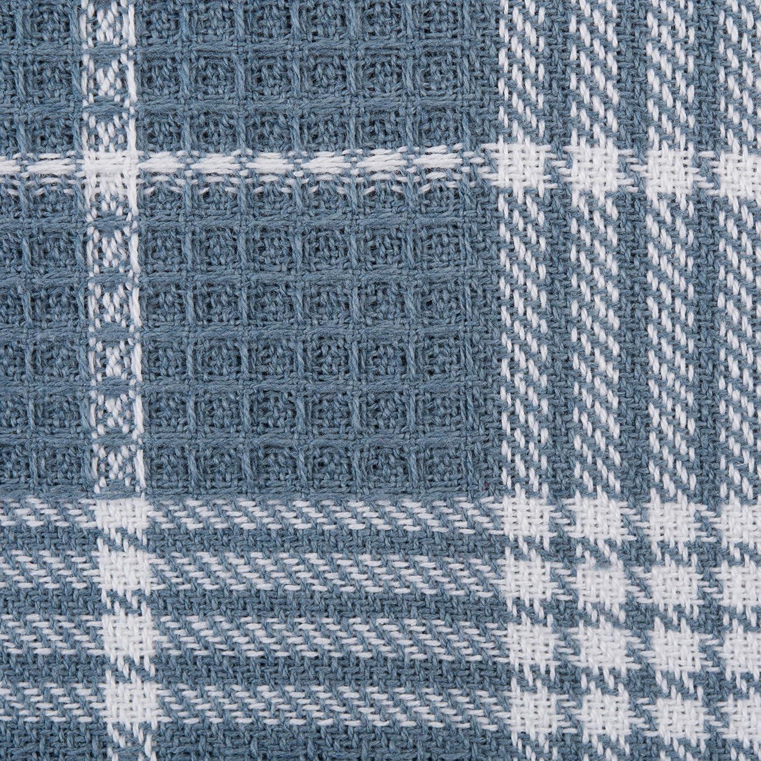 Design Imports Waffle Weave Cotton Plaid Waffle Dish Cloth Kitchen Towel (Set of 12)