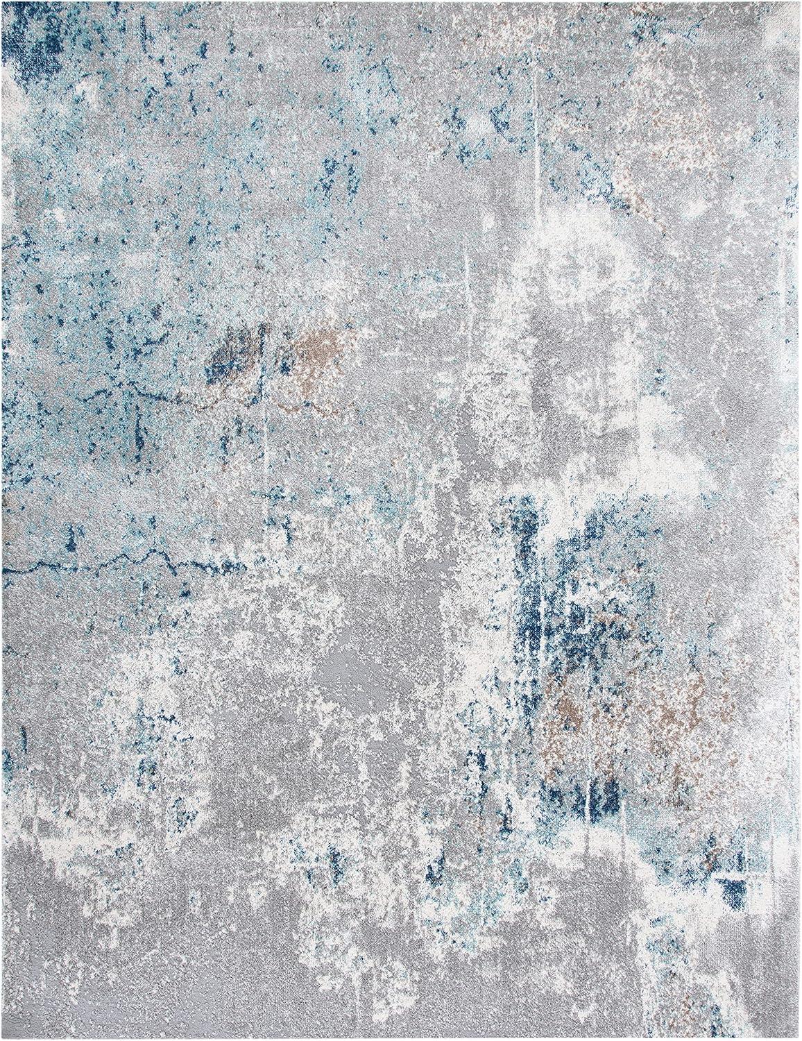 Aston ASN708 Power Loomed Indoor Area Rug - Grey/Blue - 8'x10' - Safavieh